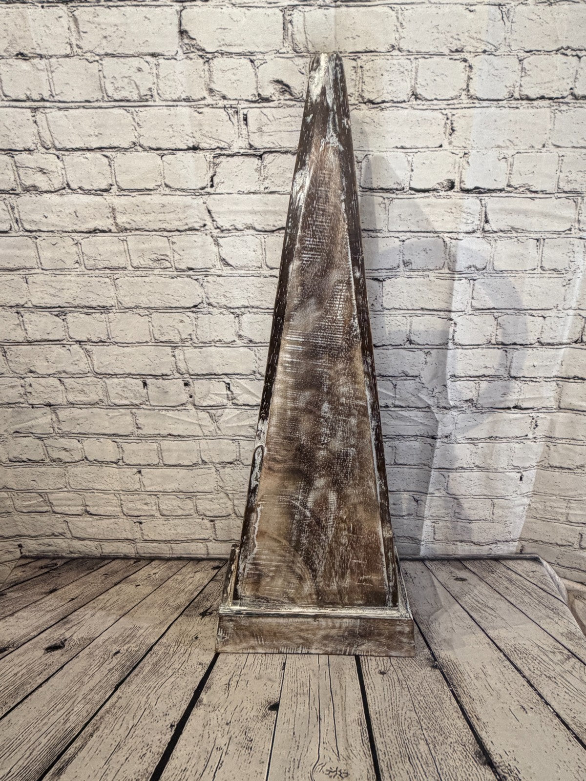 80cm x 30cm Brown 3 Draw Pyramid Wooden Side Cabinet Living Storage Furniture4