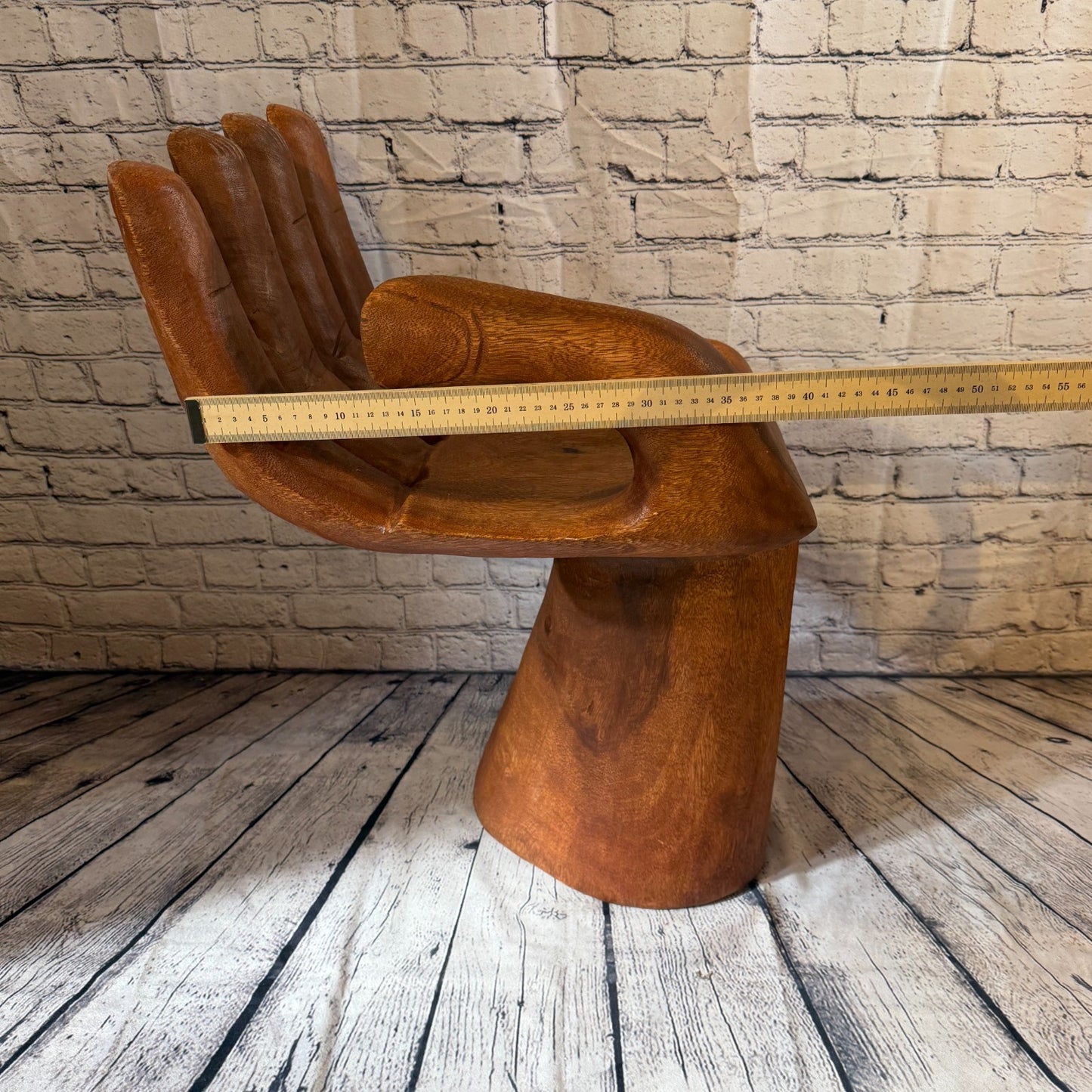 70cm x 40cm x 35cm Right Hand Indonesian Carve Hand Chair Wood Carving Sculpture7