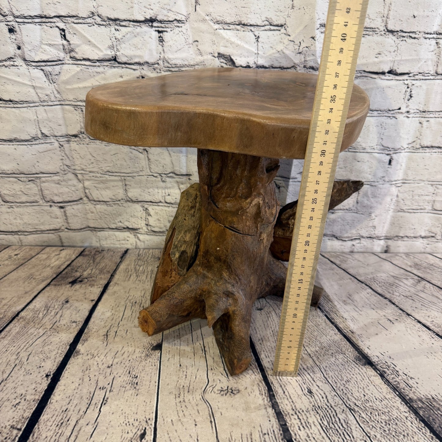 30cm x 25cm Wooden Coffee Root Sculpture Garden Teak Root Ornament Carved No 184