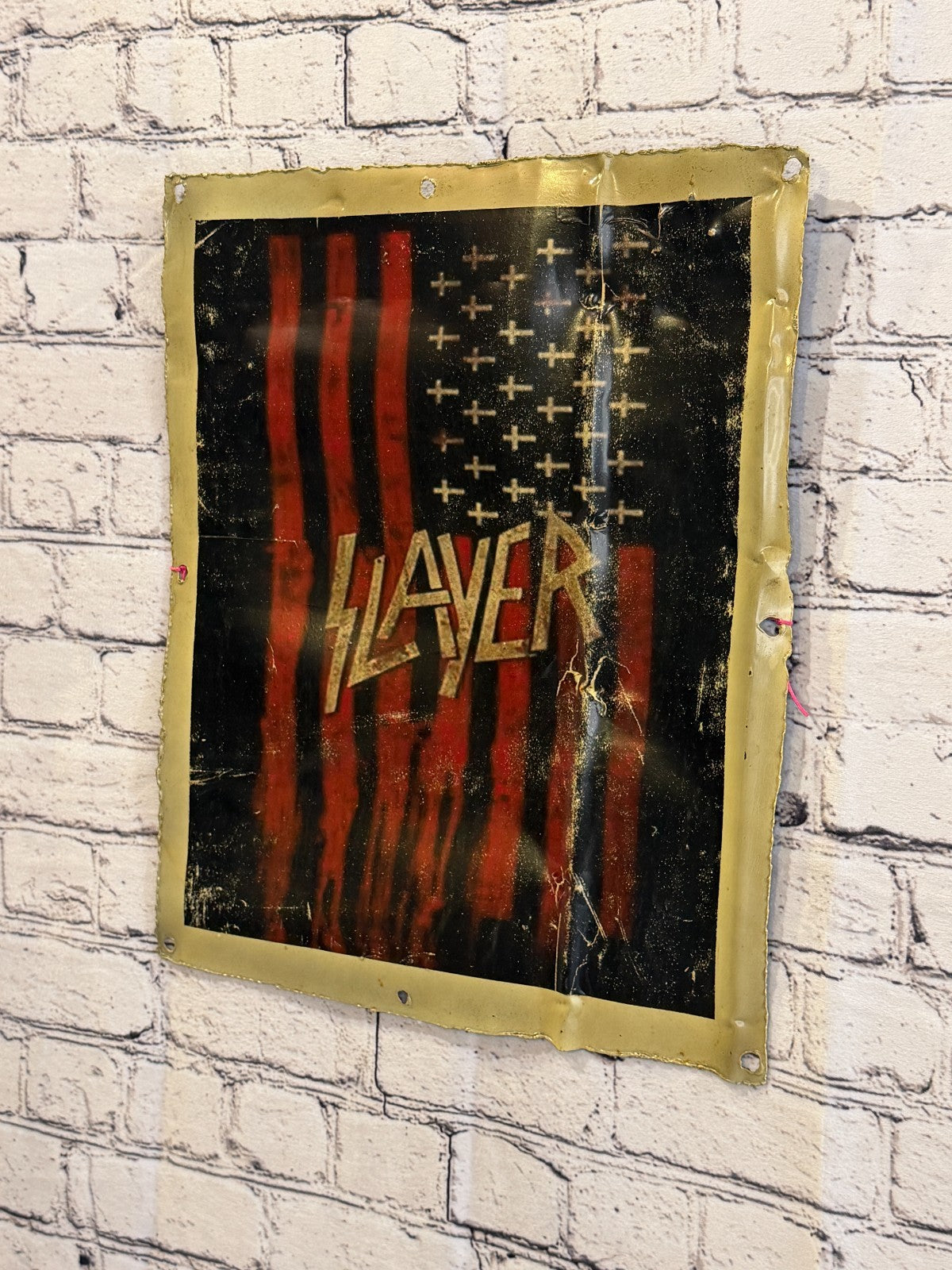 Slayer Band Flag Poster Advert Wall Plaque 42cm x 36cm Vintage Retro Tin Sign1
