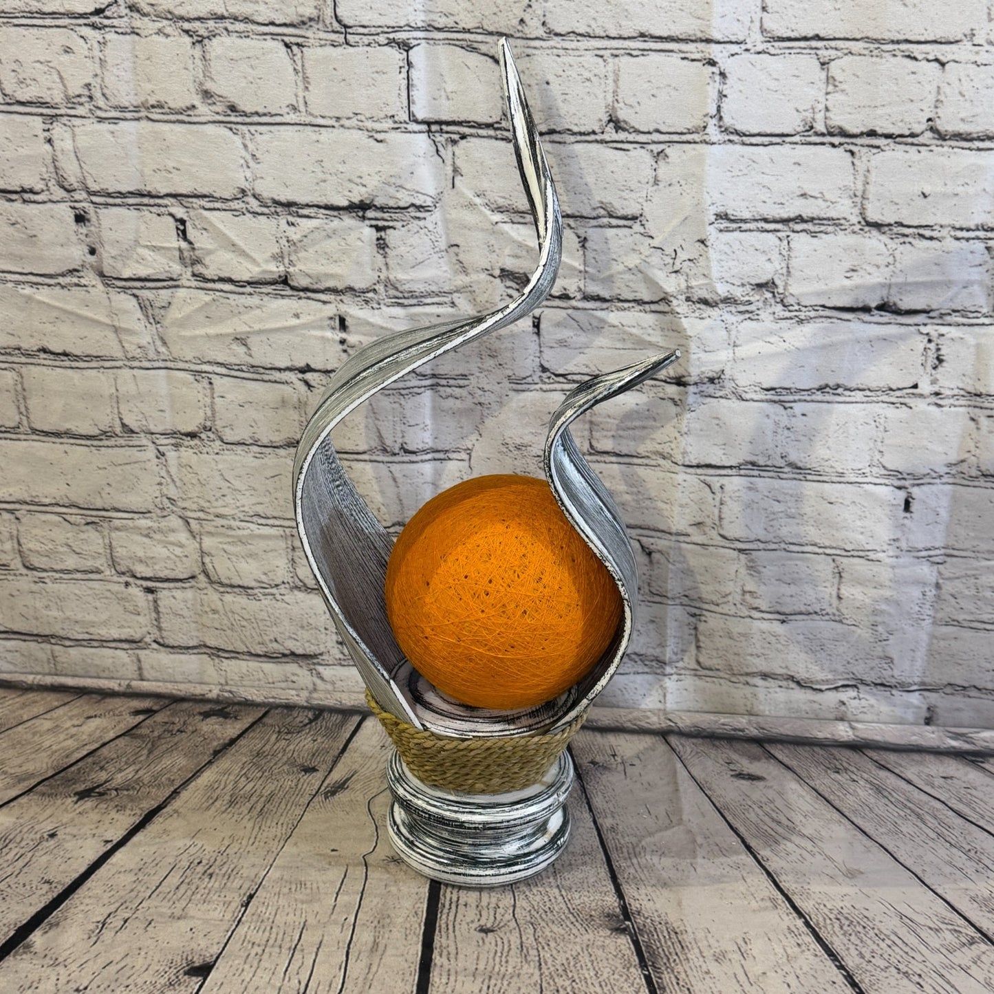 Orange Light Silver Natural 50cm Tall Leaf Lamp Twist LED UK Mains Plug Desig 103