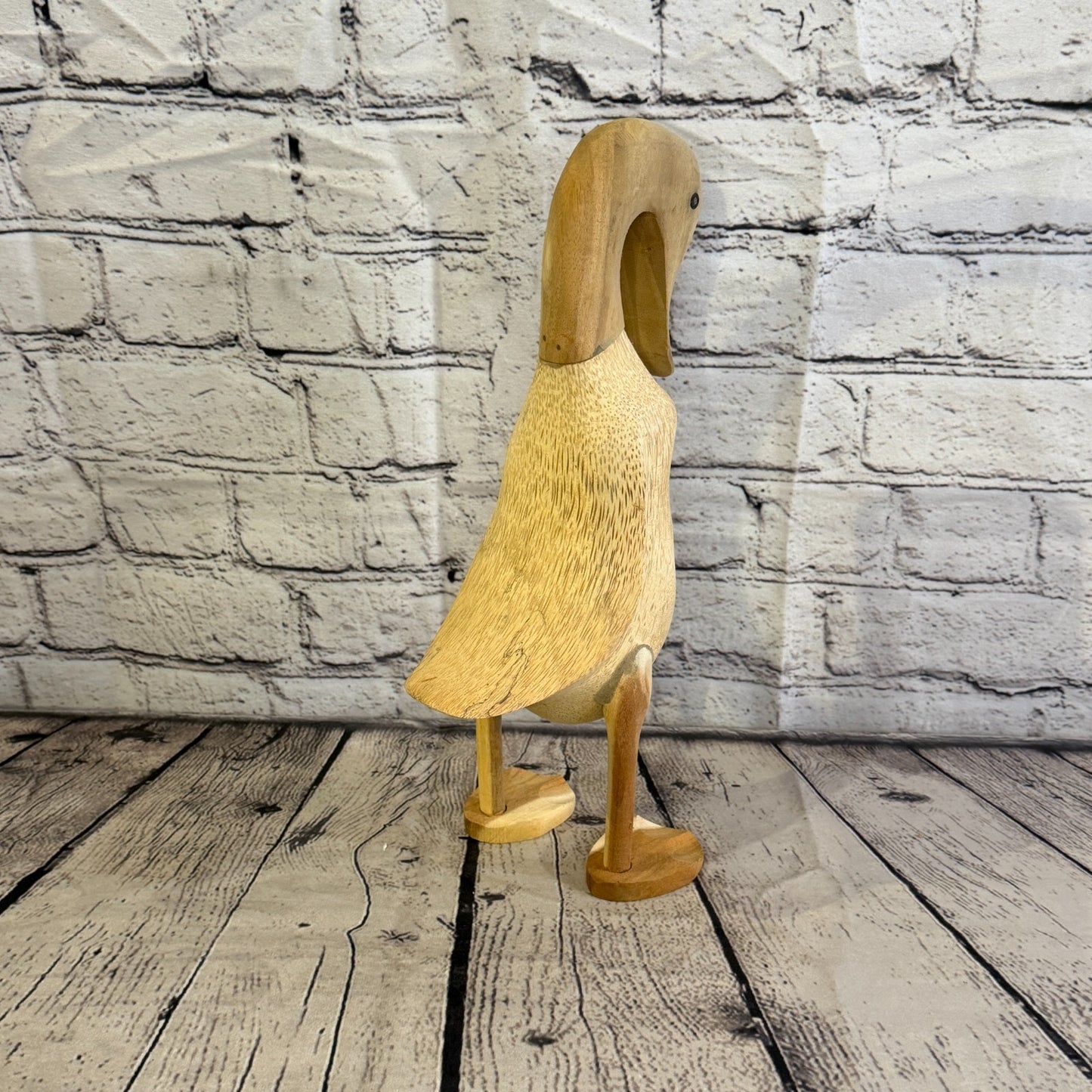 Swan Neck 30cm Tall Wooden Smooth Duckling Baby Duck Bamboo Root Fairtrade4