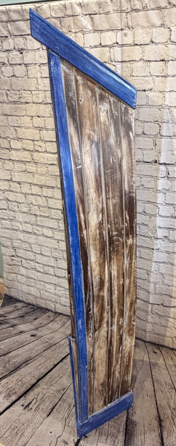 150cm x 45cm x 25cm Blue Boat Shelf Wooden Cabinet Living Hall Storage Furniture2