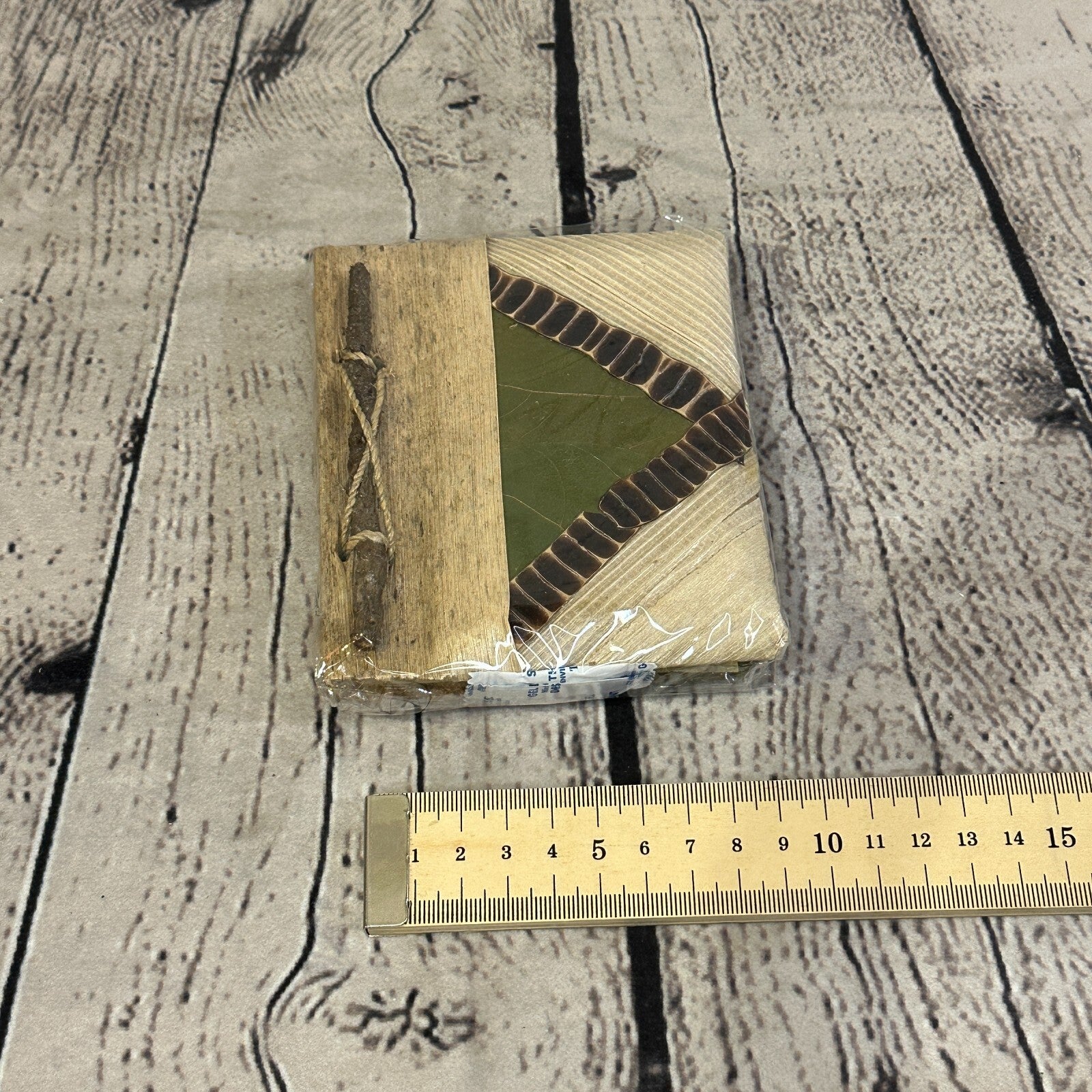 Natural Leaf Note Book 12cm x 10cm With Paper Made From Bamboo Pulp Design 82
