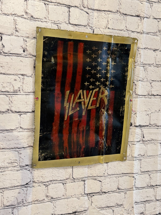 Slayer Band Flag Poster Advert Wall Plaque 42cm x 36cm Vintage Retro Tin Sign0