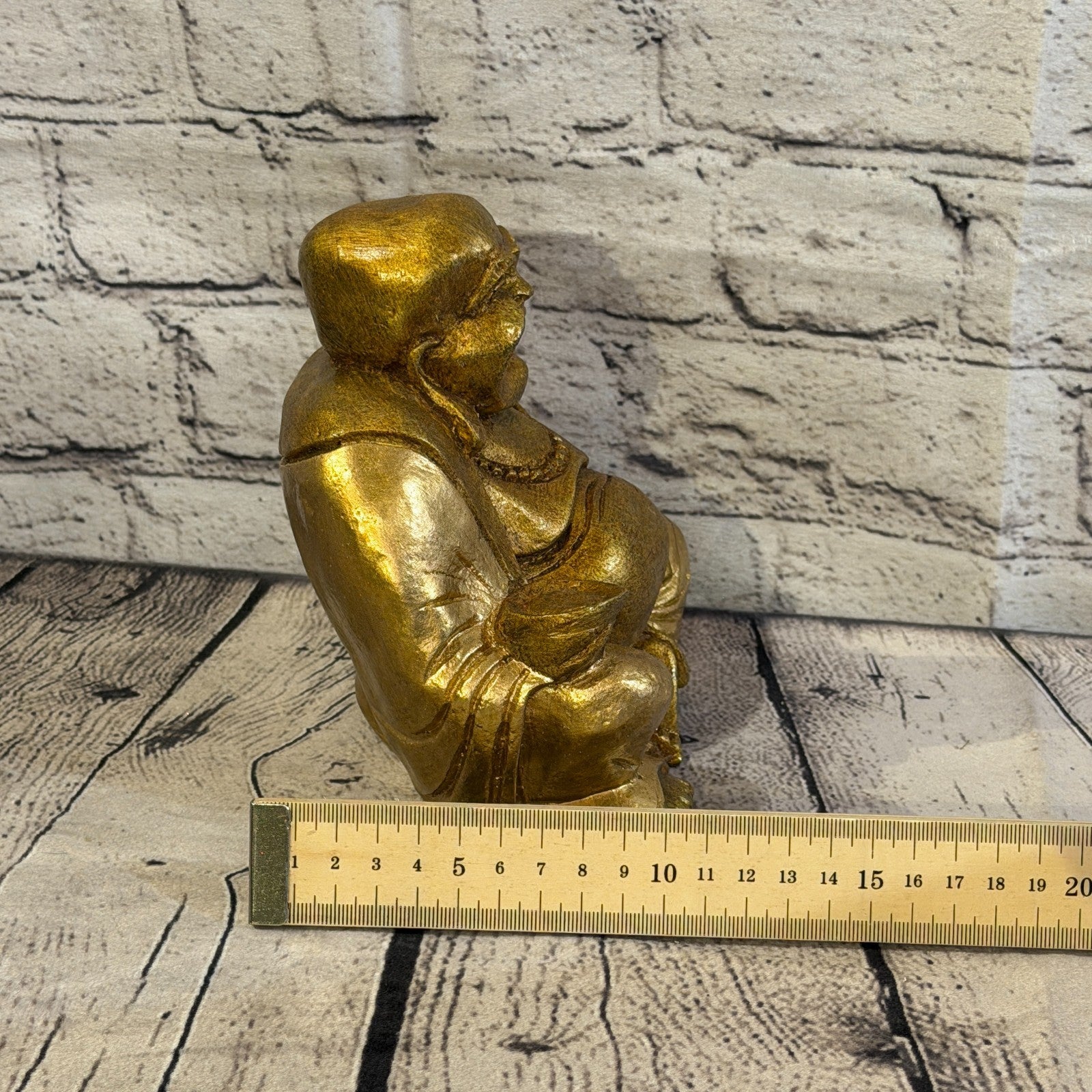 Bronze & Bronze 15cm x 15cm Large Chinese Buddha Sitting On Lotus Statue Resin7