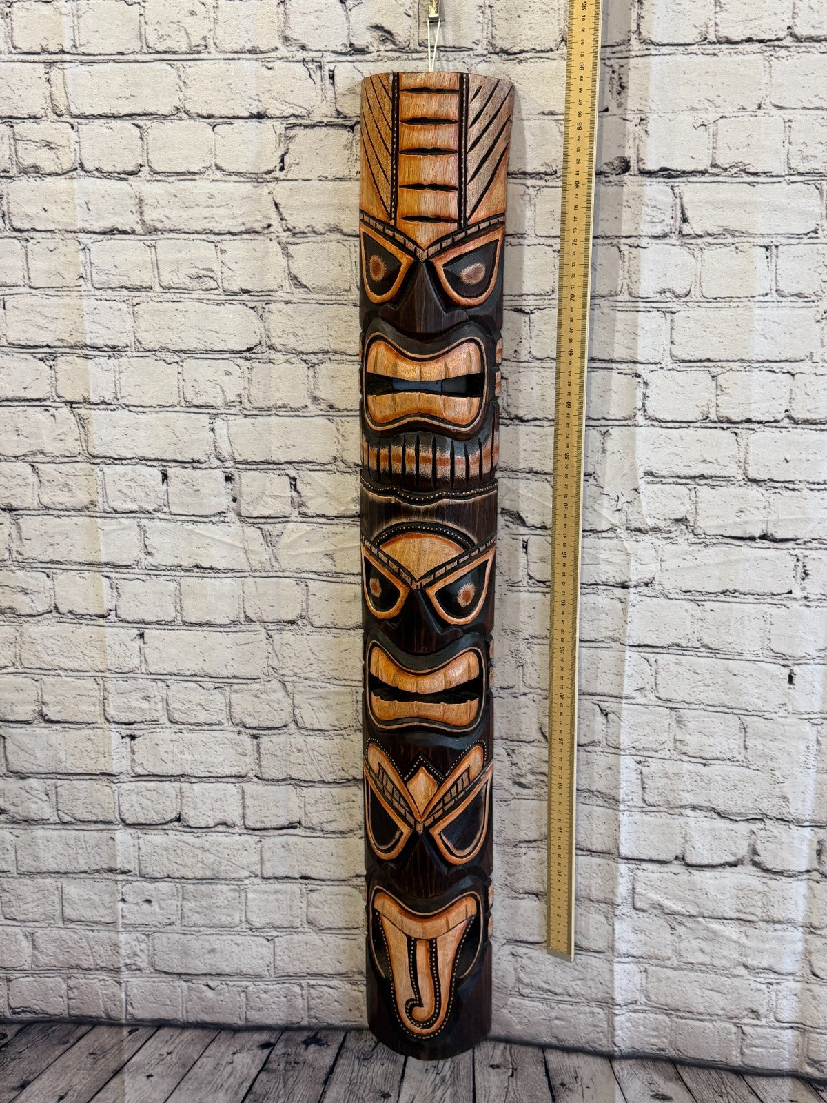 100cm Tiki Bar Mask Sign Decoration Wall Hanging Mask Wood Carving Design 14