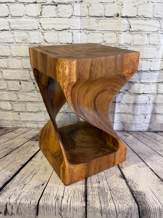 45cm x 30cm x 30cm Wooden Teak Wood Twist Cube Table Sculpture Root Ornament0