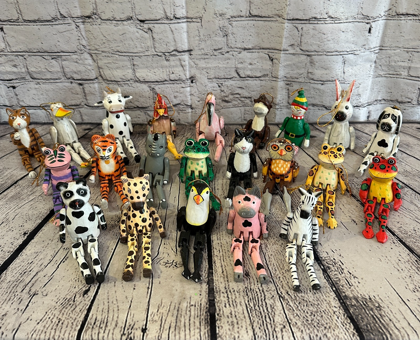 10cm Christmas Elf Sitting Animal, Wooden Shelf Ornament Handmade and Fairtrade9