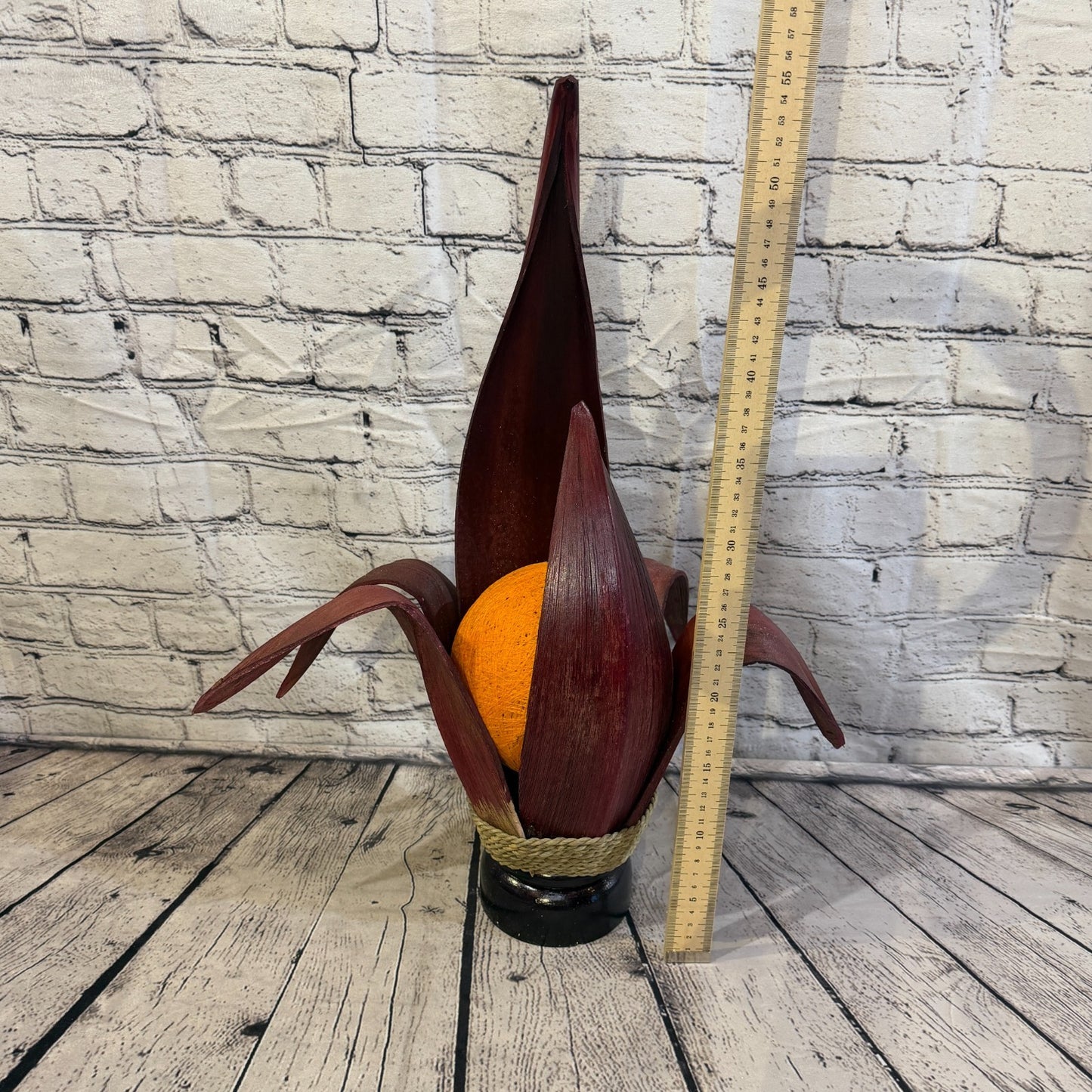 Orange Light Red Natural 55cm Tall Leaf Lamp Twist LED UK Mains Plug Design 15
