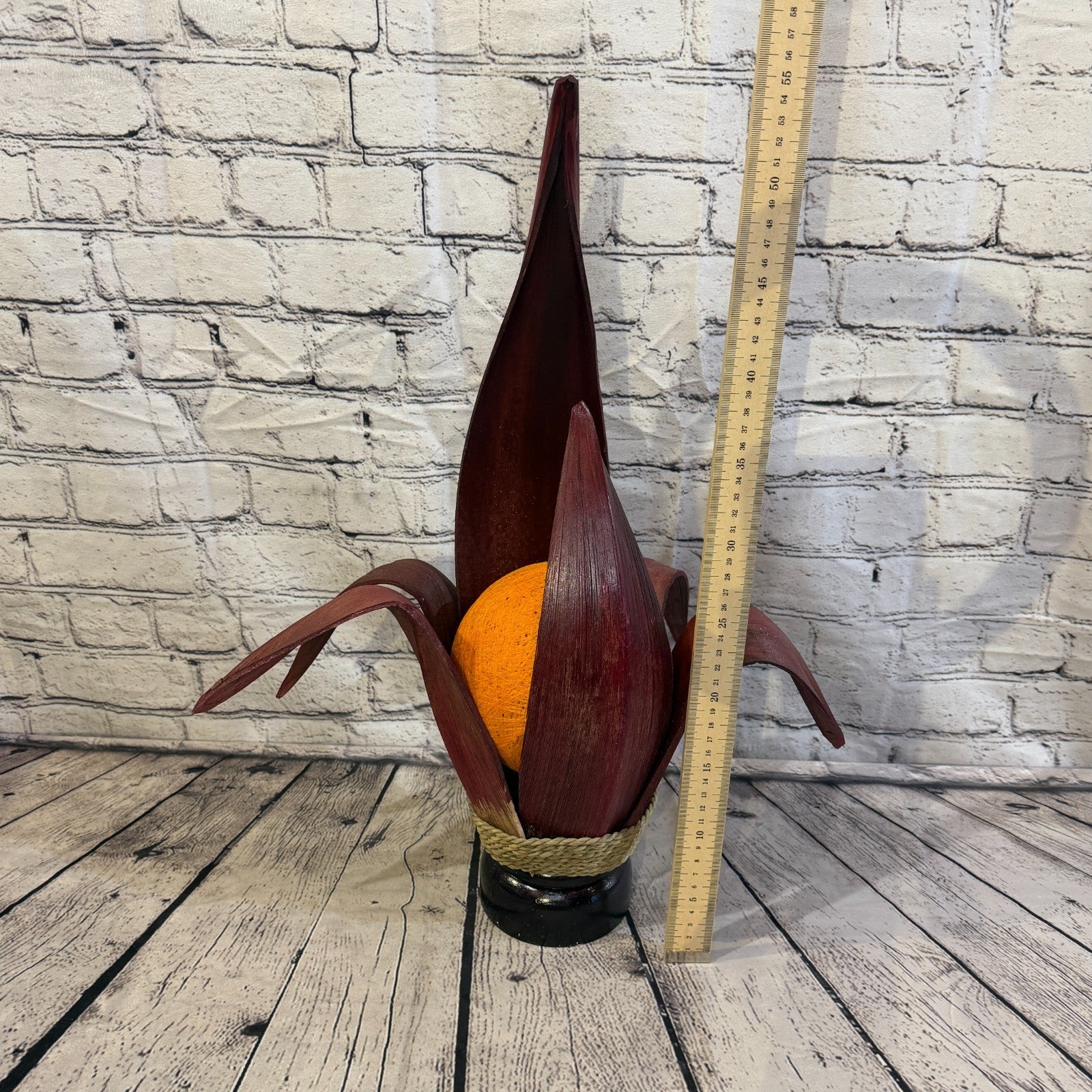 Orange Light Red Natural 55cm Tall Leaf Lamp Twist LED UK Mains Plug Design 15