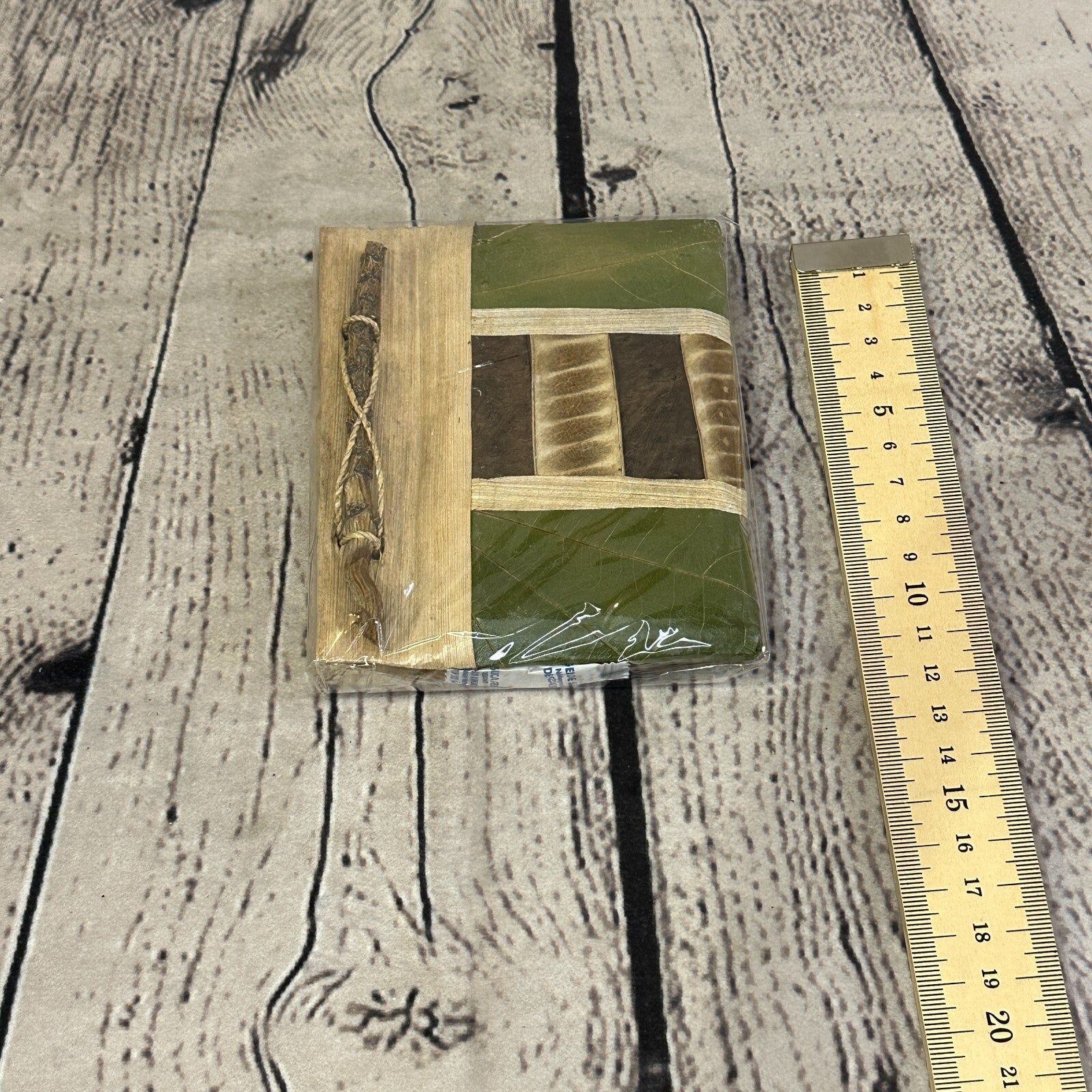 Natural Leaf Note Book 12cm x 10cm With Paper Made From Bamboo Pulp Design 61