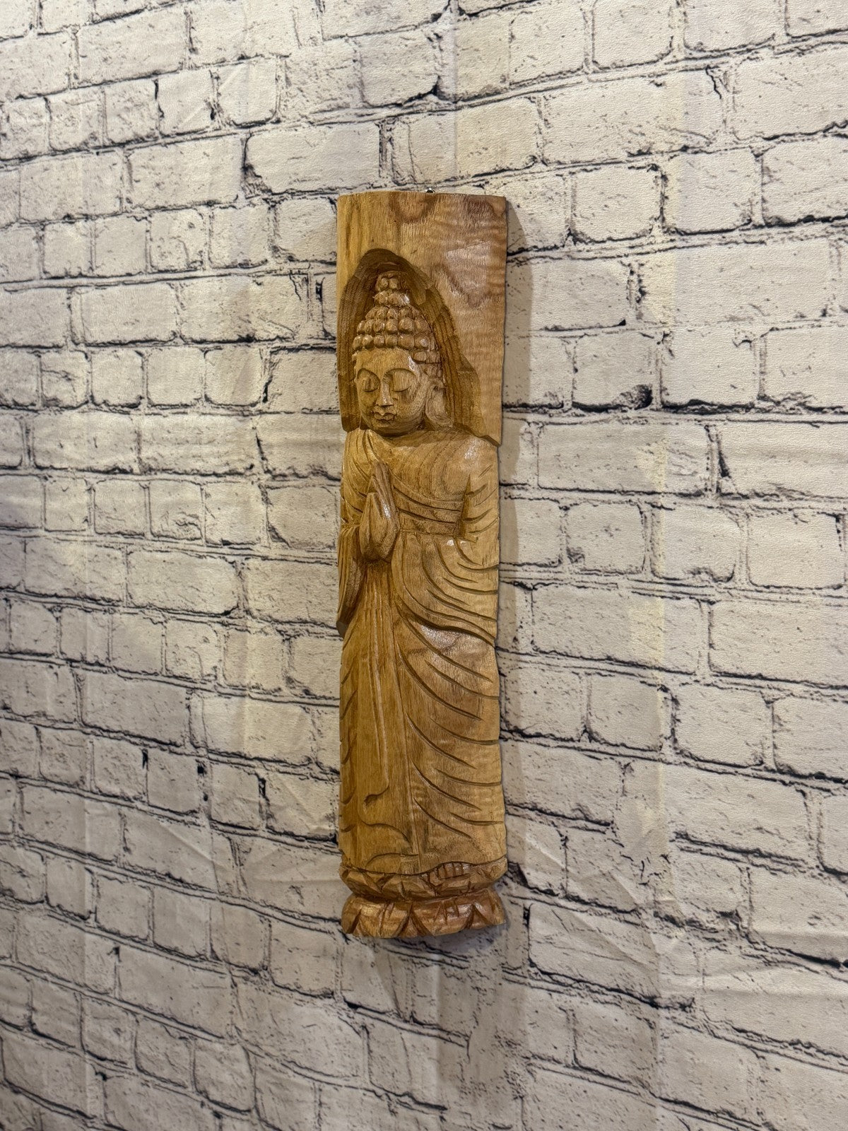 Thai Buddha 50cm Hand Carved Wizard Tree Trunk Wood Fairtrade2