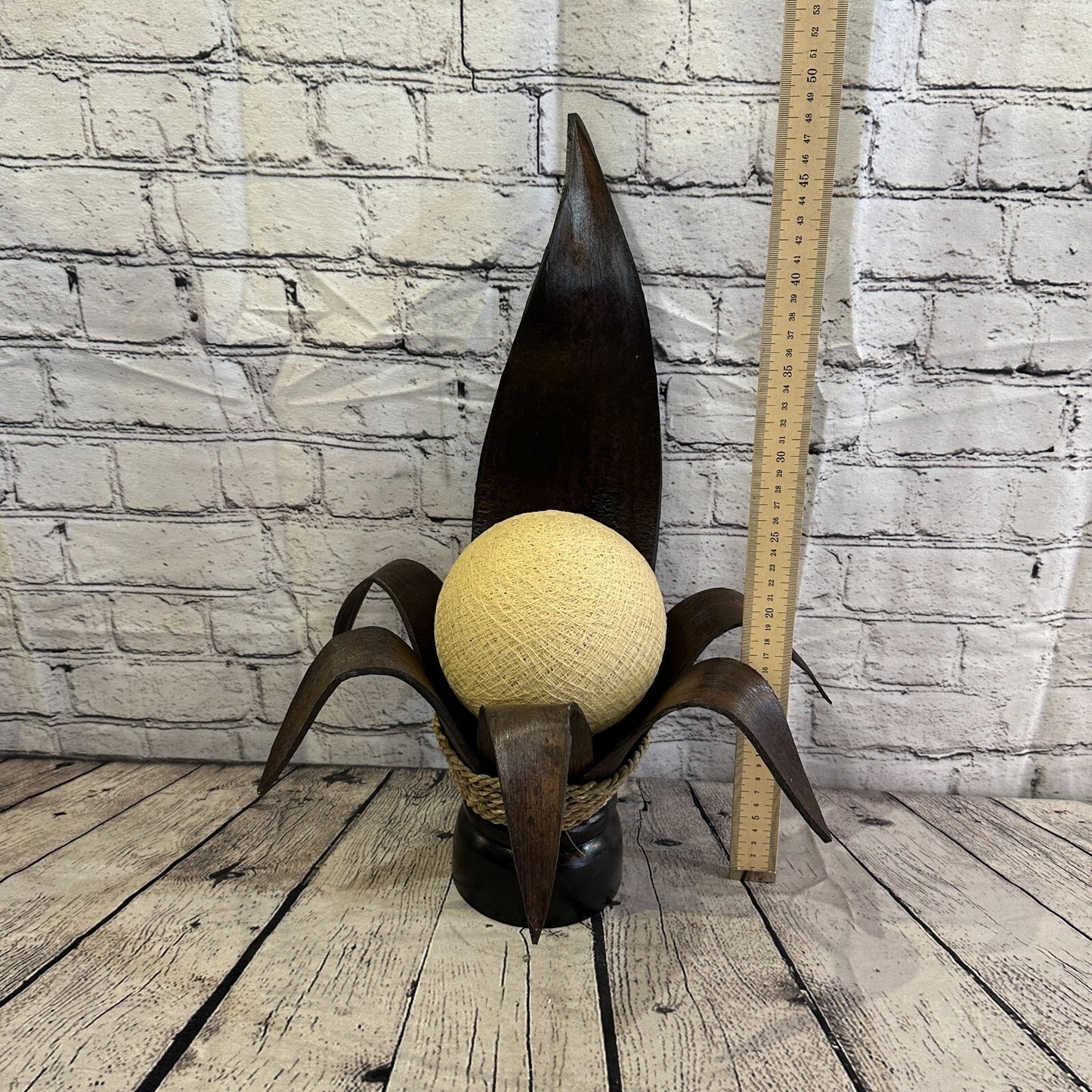 White Brown Leaf Natural 50cm Tall Leaf Lamp Twist LED UK Mains Plug Design 104