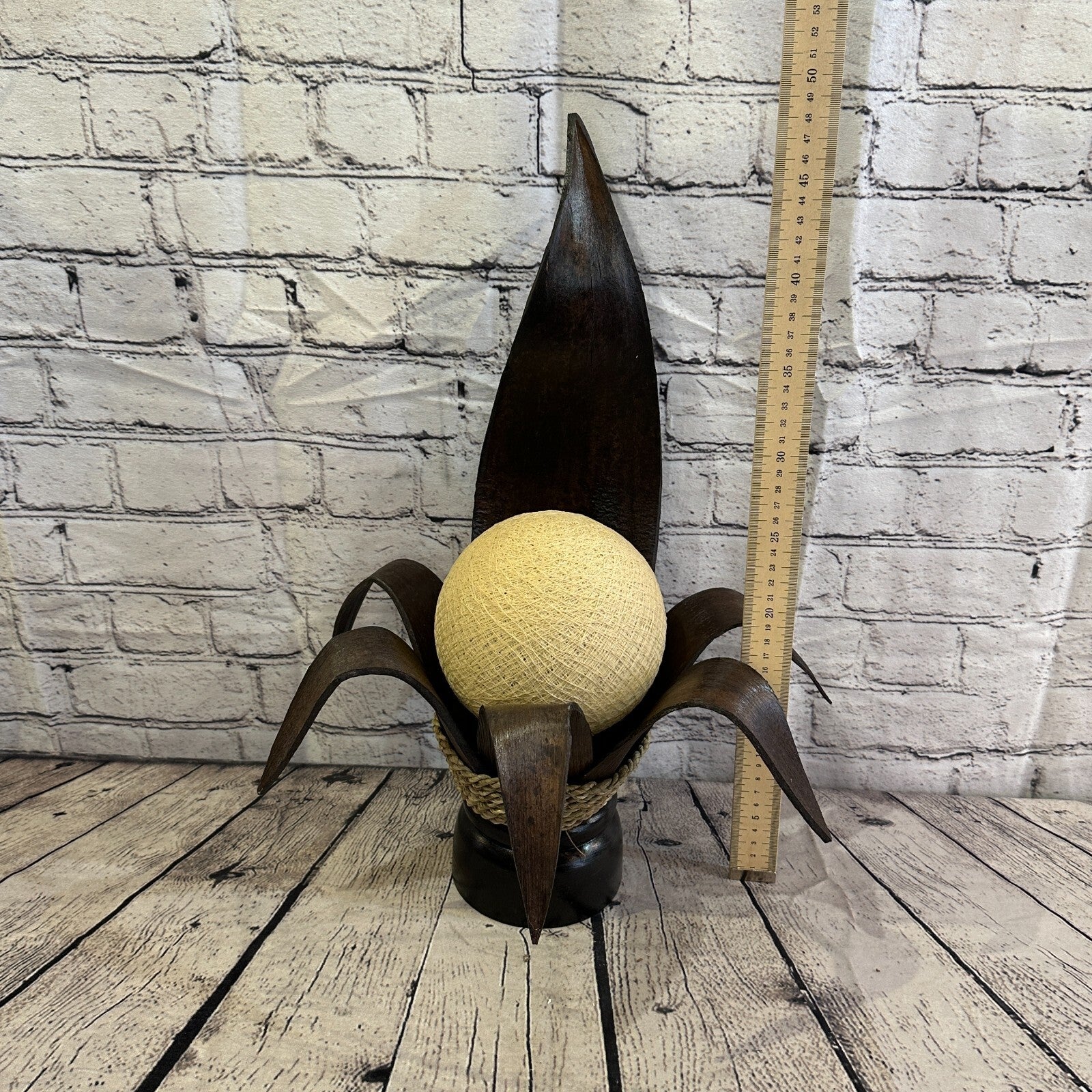 White Brown Leaf Natural 50cm Tall Leaf Lamp Twist LED UK Mains Plug Design 104