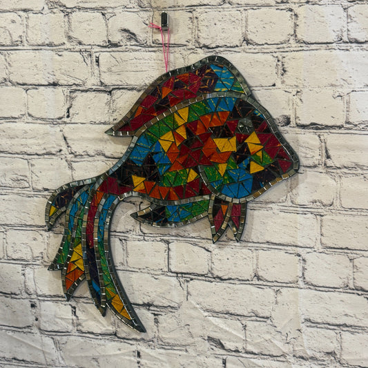 Rainbow Angel Tropical Fish Mosaic Tile Wall Mirror 40cm x 30cm Handmade New0
