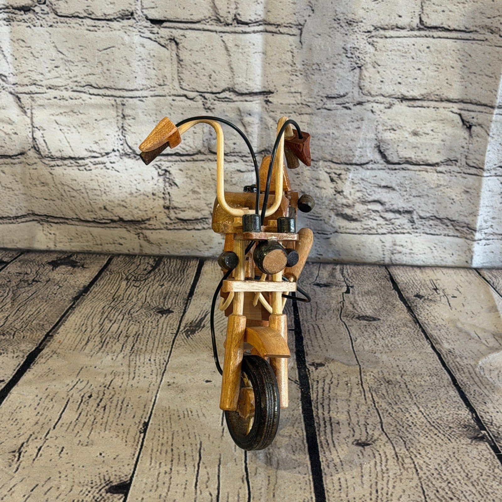 25cm Large Light Wood Motorbike Motorcycle Model Wooden Ornament Decorative Bike1