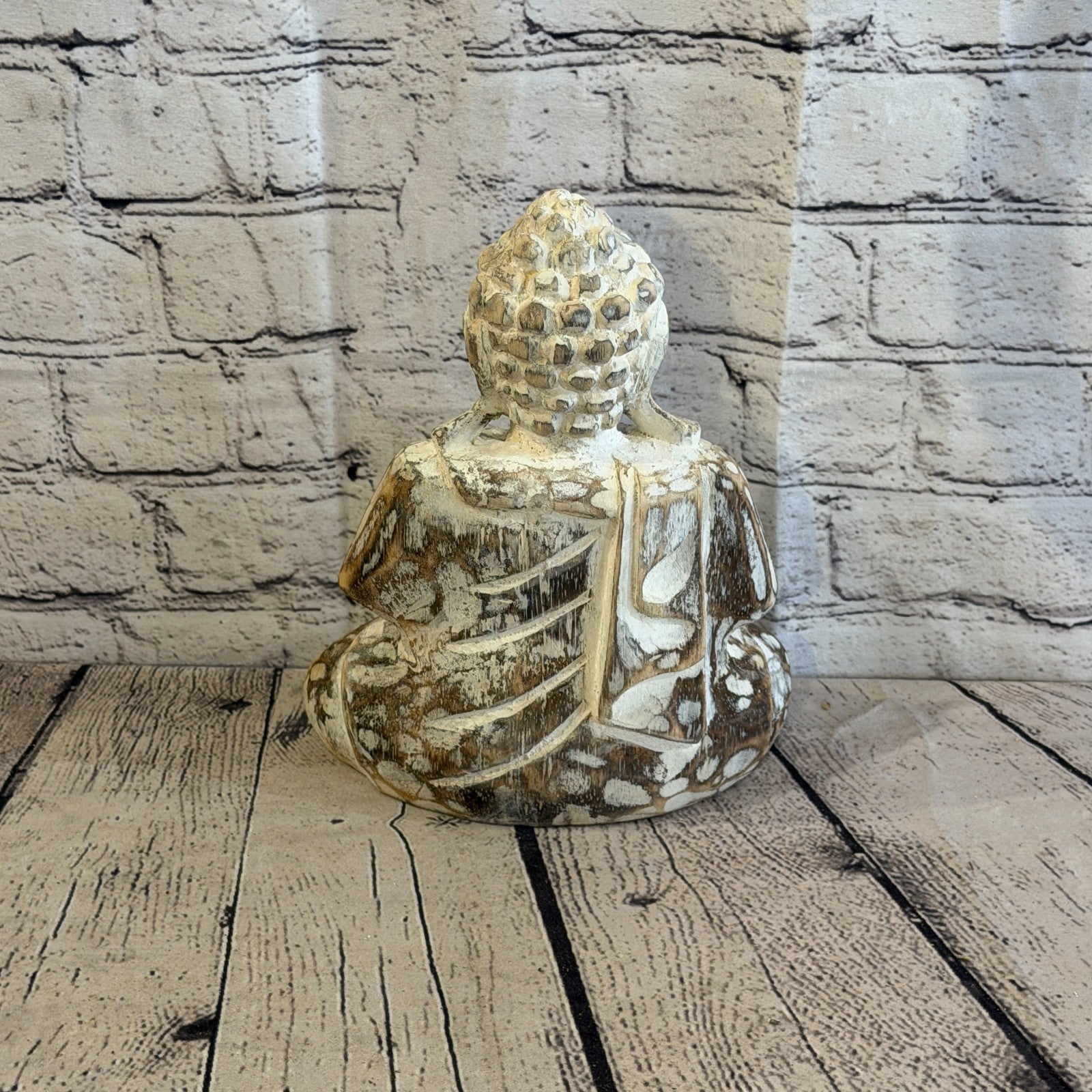 25cm Brown Meditating Buddha Ornament Sculpture Statue Buddhas Hand Carved Wood4