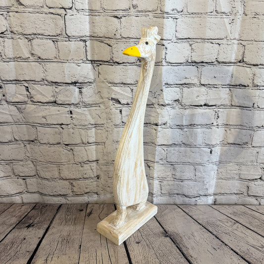 Looking Forward 50cm Tall Wooden White Duckling Baby Duck Shabby Wood Fairtrade0