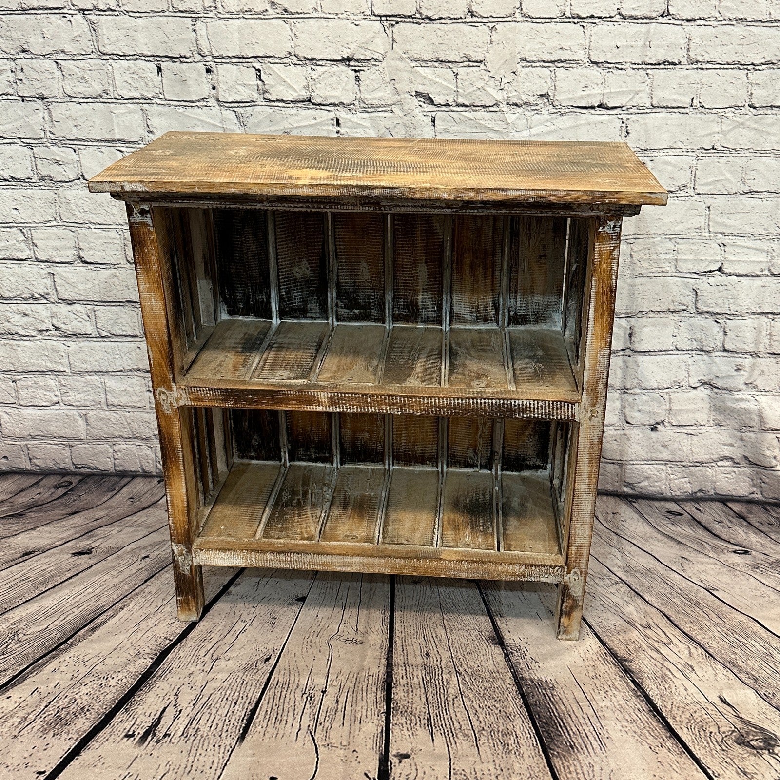 60cm x 60cm Brown 2 Shelf Wooden Side Cabinet Living Hallway Storage Furniture1