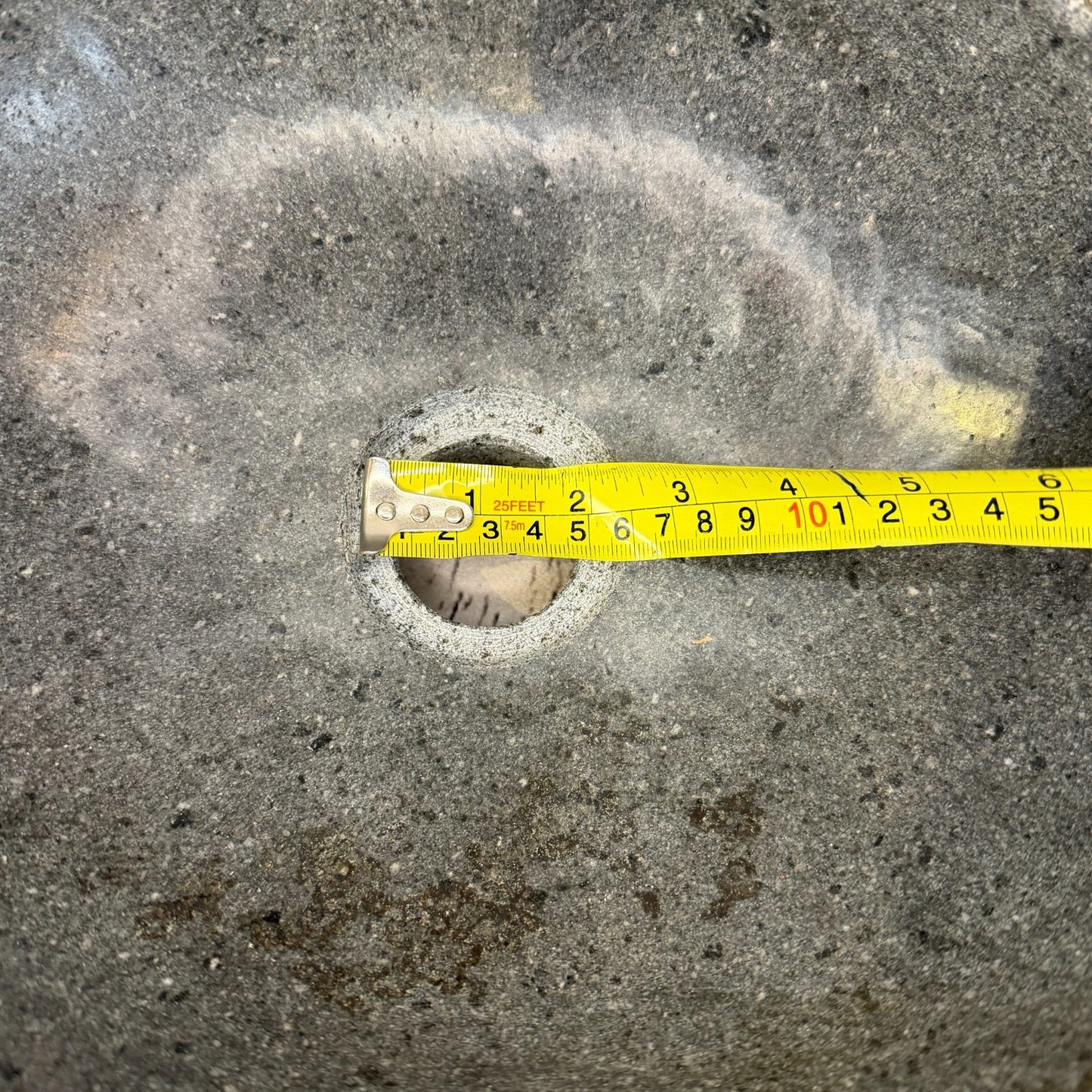 32cm x 26cm Wash Basin Bathroom Counter Top Washing River Stone Bowl Sink No 1410