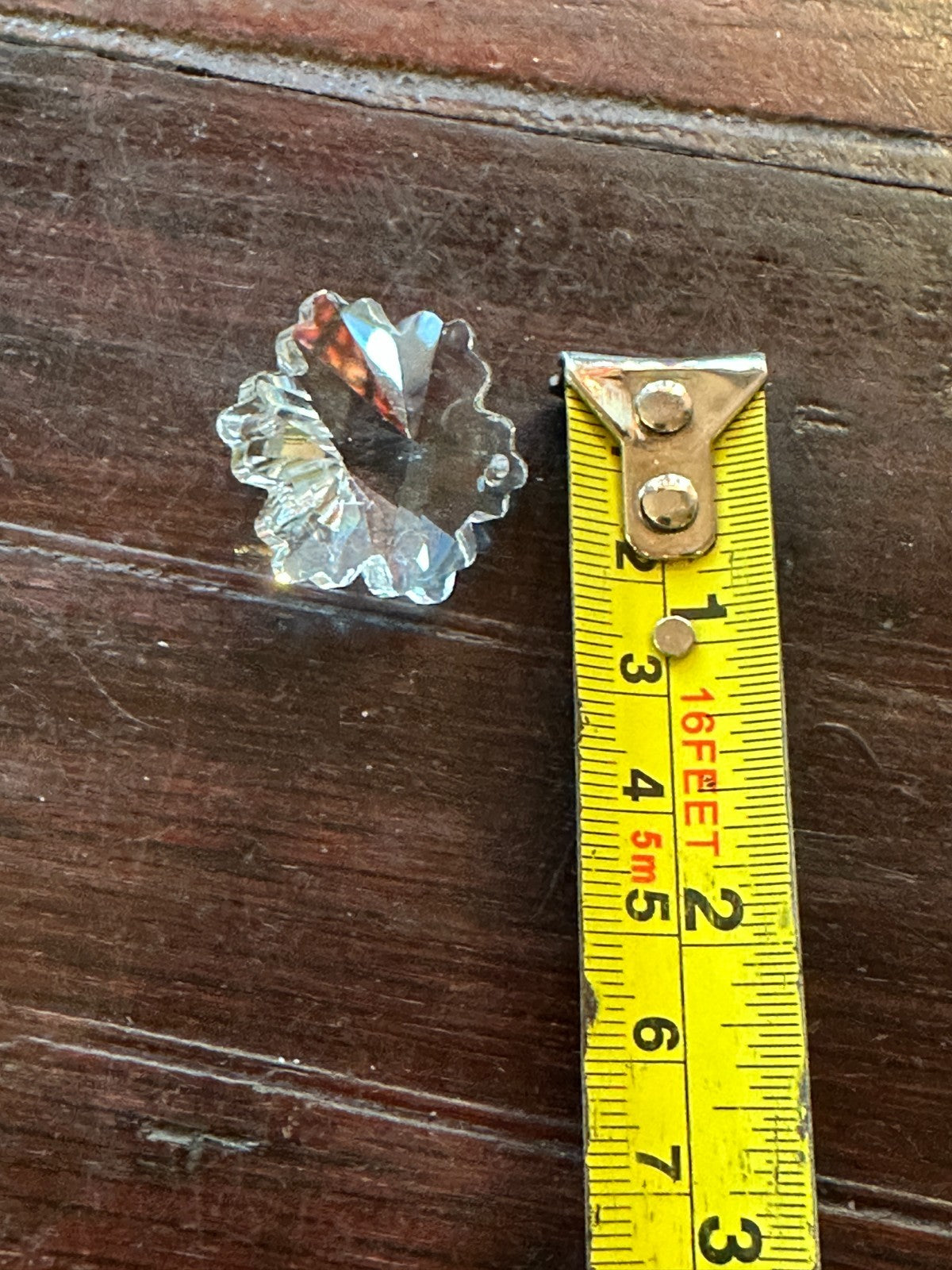 5 2 Hole Crystal Clear Glass Faceted Sun Catcher Snowflake Pendant 2.5cm x 2.5cm4