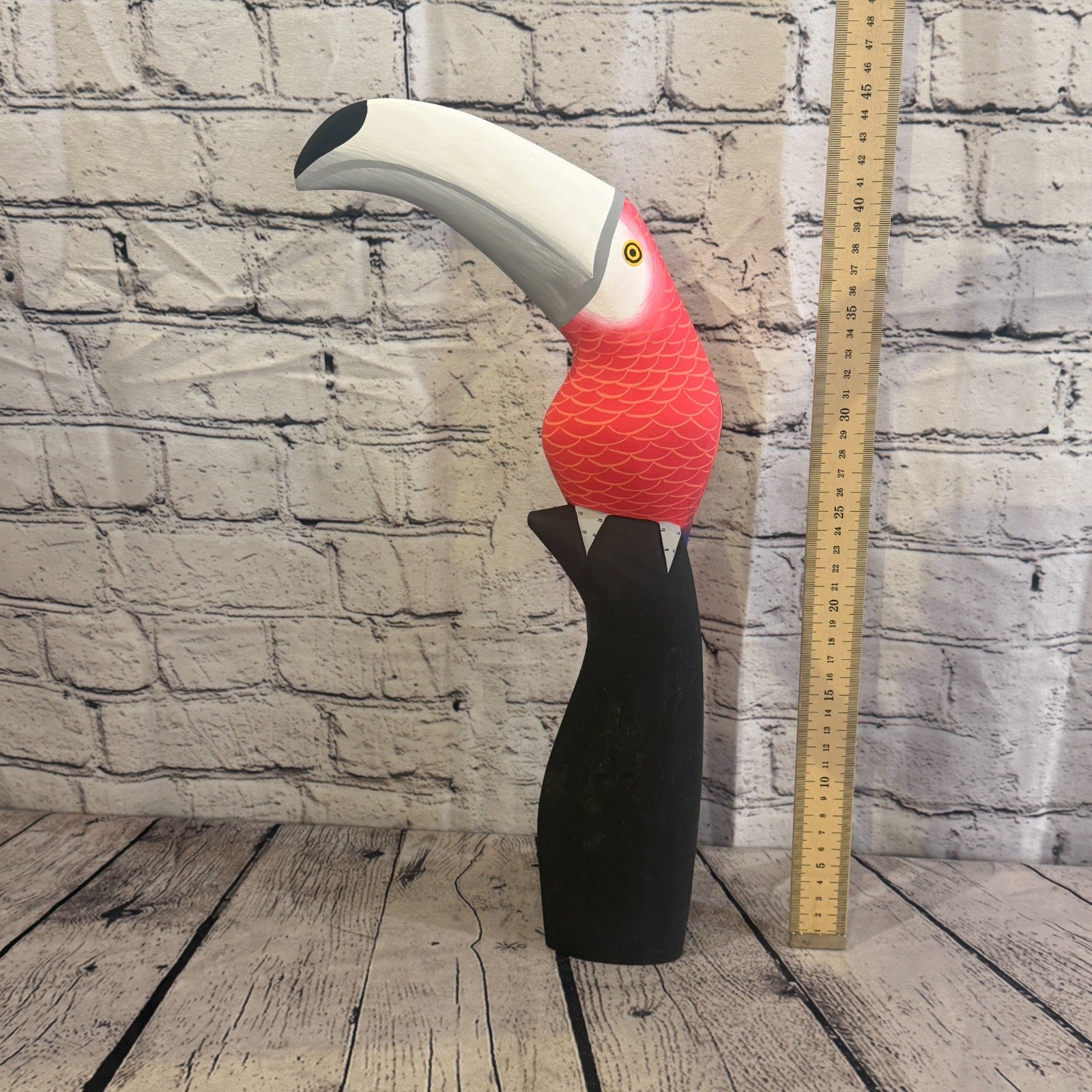 40cm Bright Red Toucan Bird Ornament Statue Fair Trade Hand Made Carved Wood5