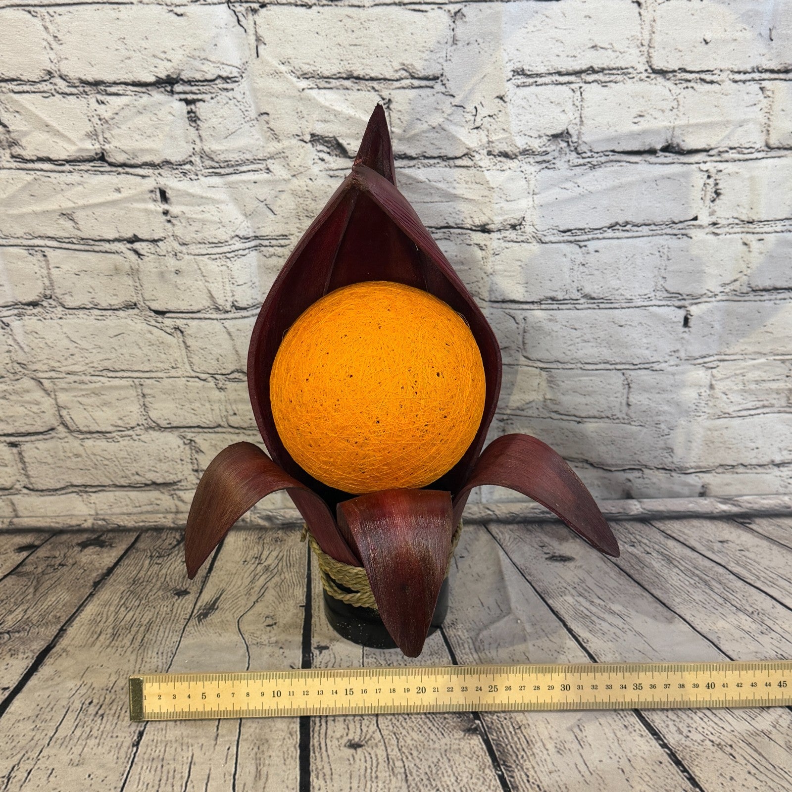Orange Light Red Natural 40cm Tall Leaf Lamp Twist LED UK Mains Plug Design 56