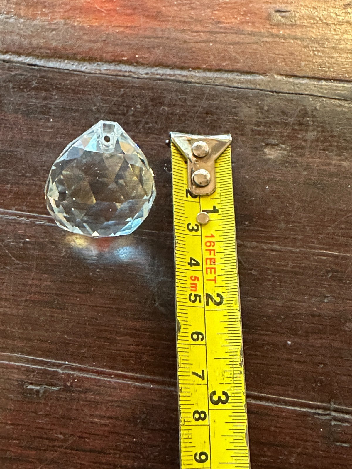 5 Top Hole Crystal Clear Glass Faceted Sun Catcher Ball Pendant 3cm x 3cm4