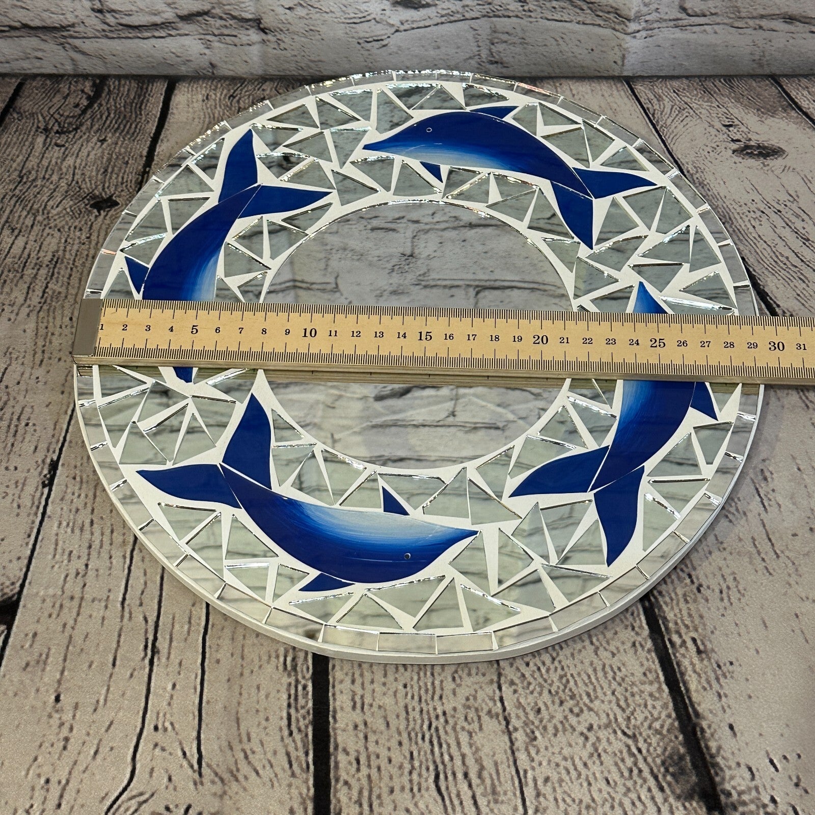 Blue Dolphin Mosaic Tile Wall Mirror 30cm x 30cm 12 Inches Handmade New3