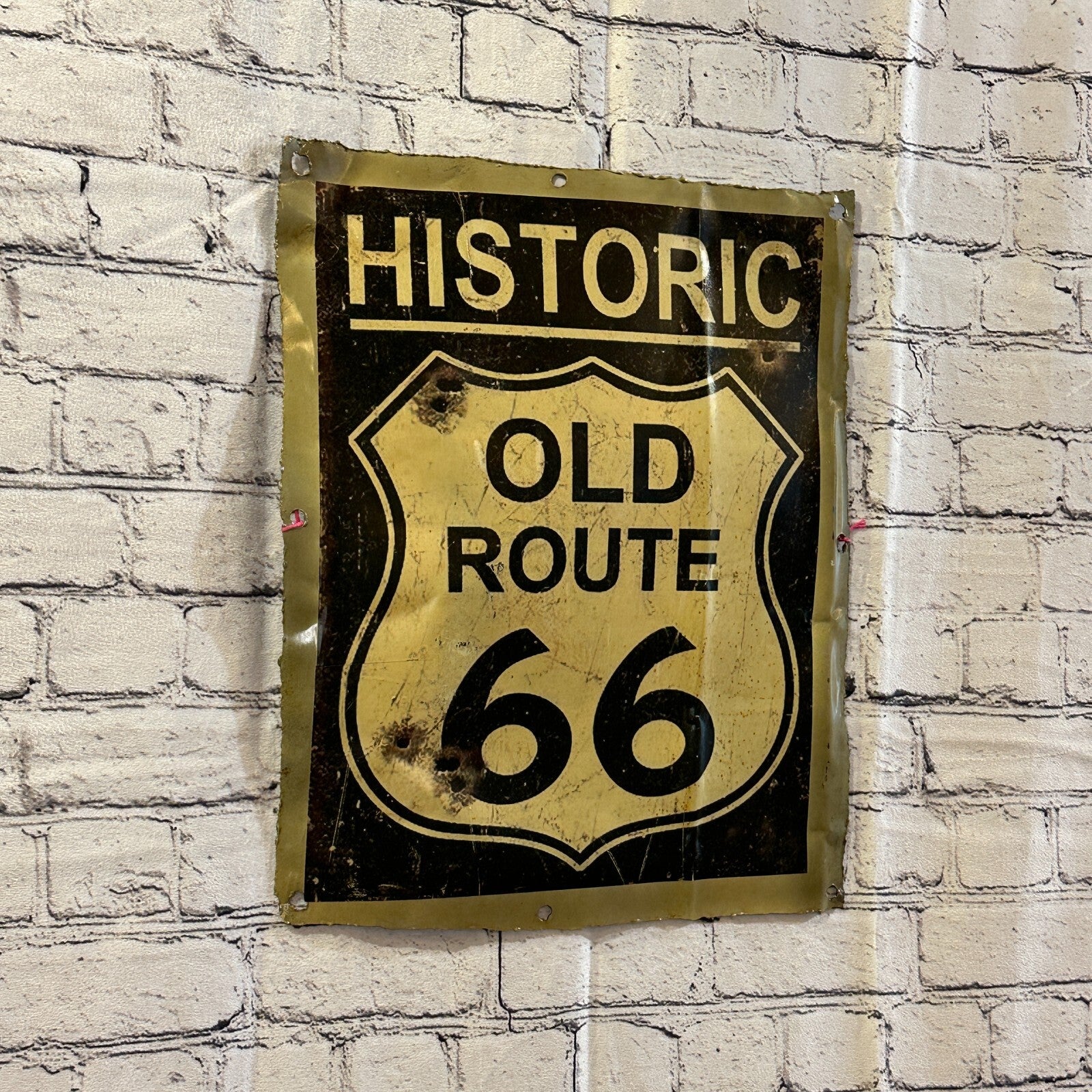 Historic Route 66 Poster Advert Wall Plaque 42cm x 36cm Vintage Retro Tin Sign1