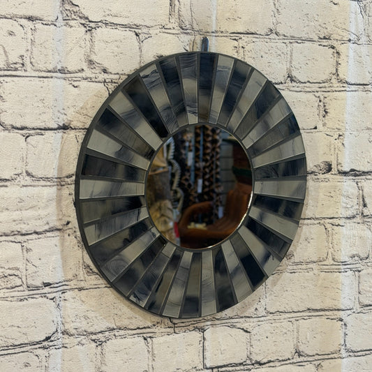 Grey Black Line Black Mosaic Tile Wall Mirror 30cm x 30cm 12 Inches Handmade0