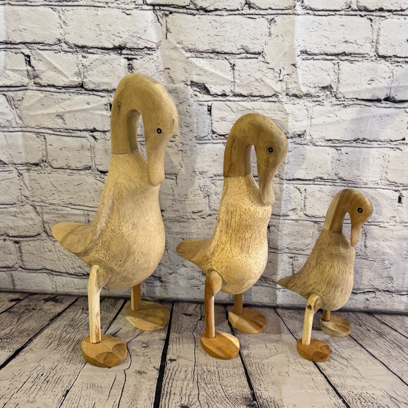 Swan Neck 25cm Tall Wooden Smooth Duckling Baby Duck Bamboo Root Fairtrade9