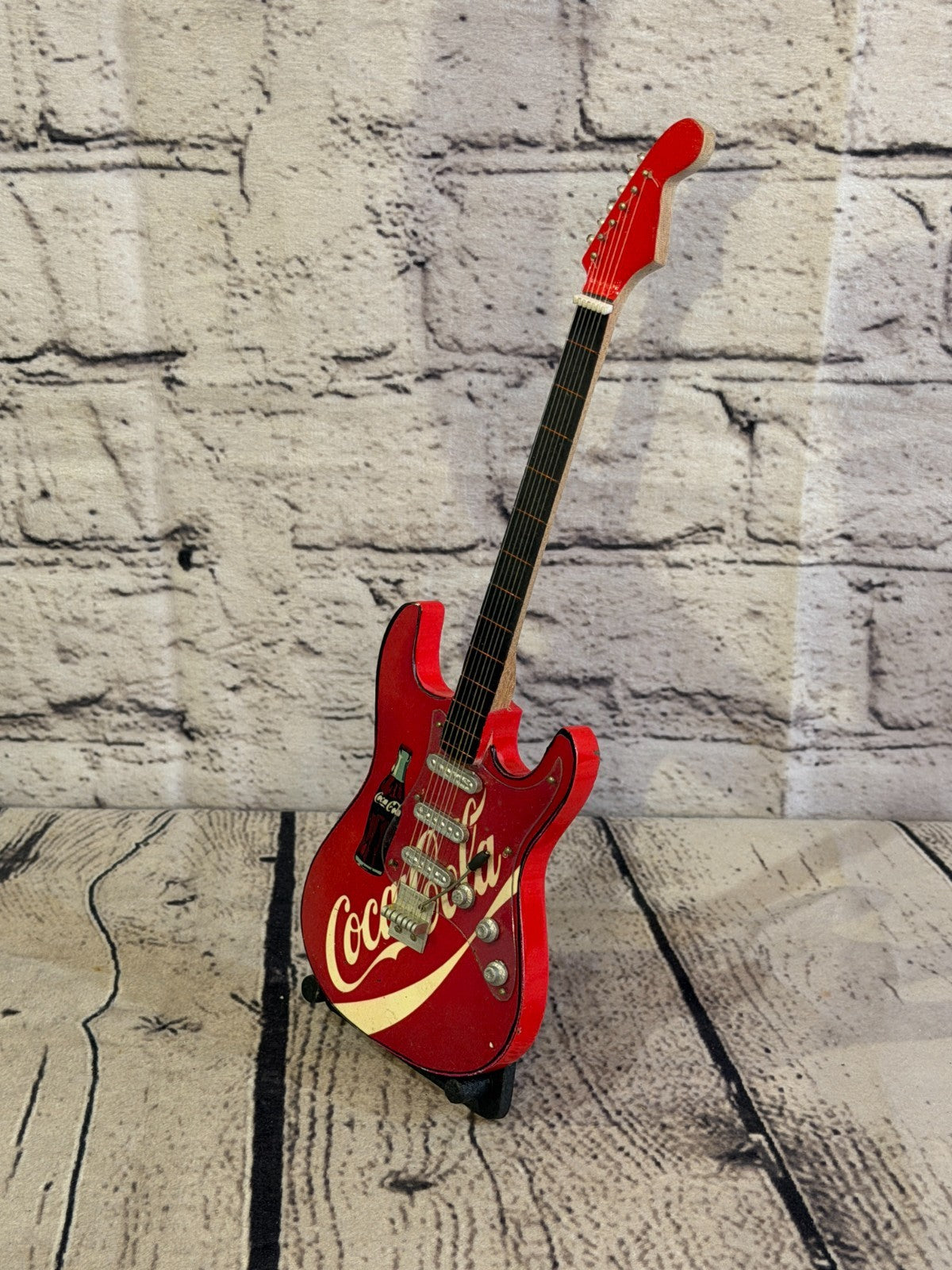 Miniature 25cm Guitar Coke Cola Guitar on Stand Band Gift Display0