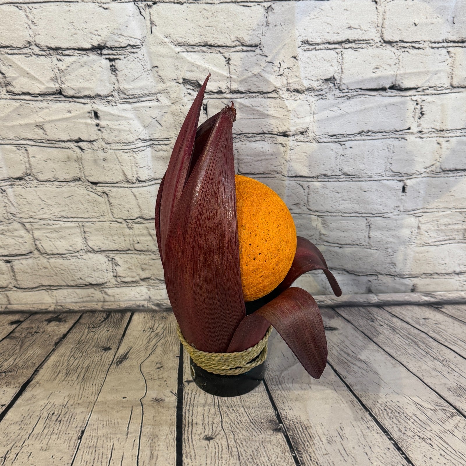 Orange Light Red Natural 40cm Tall Leaf Lamp Twist LED UK Mains Plug Design 53