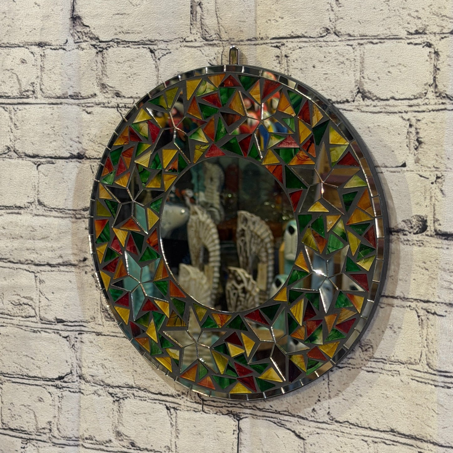 Rainbow Star Black Mosaic Tile Wall Mirror 30cm x 30cm 12 Inches Handmade1
