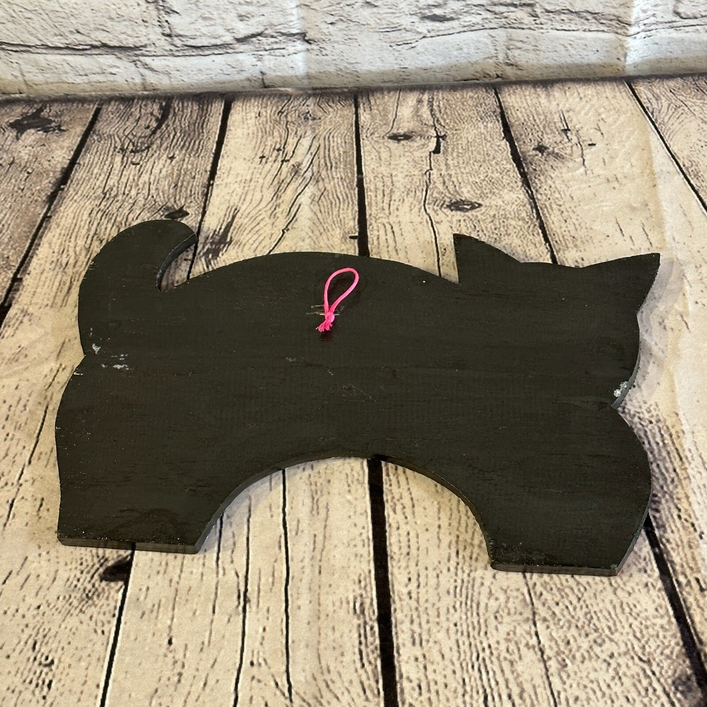 30cm Cat Carved Wooden Dot Painted Ethnic Tribal Tiki Wall Art Handmade No 25