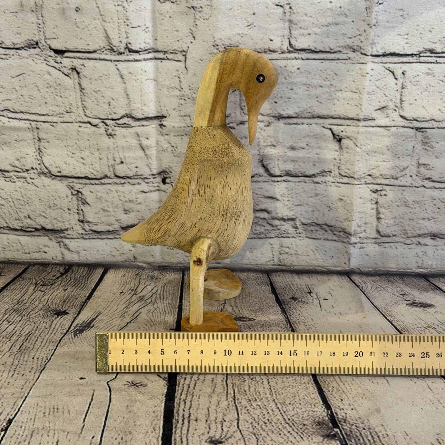 Swan Neck 25cm Tall Wooden Smooth Duckling Baby Duck Bamboo Root Fairtrade7