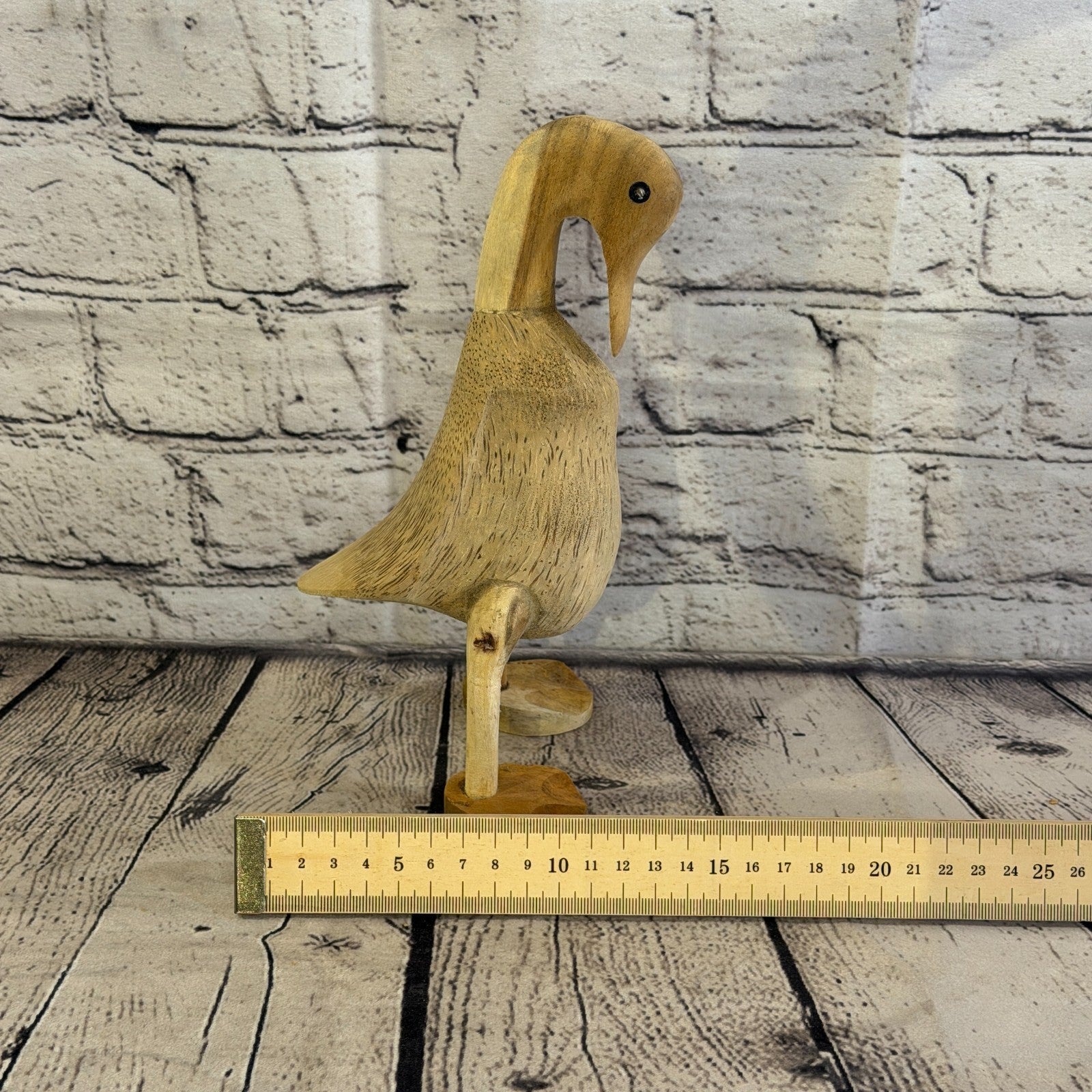 Swan Neck 25cm Tall Wooden Smooth Duckling Baby Duck Bamboo Root Fairtrade7