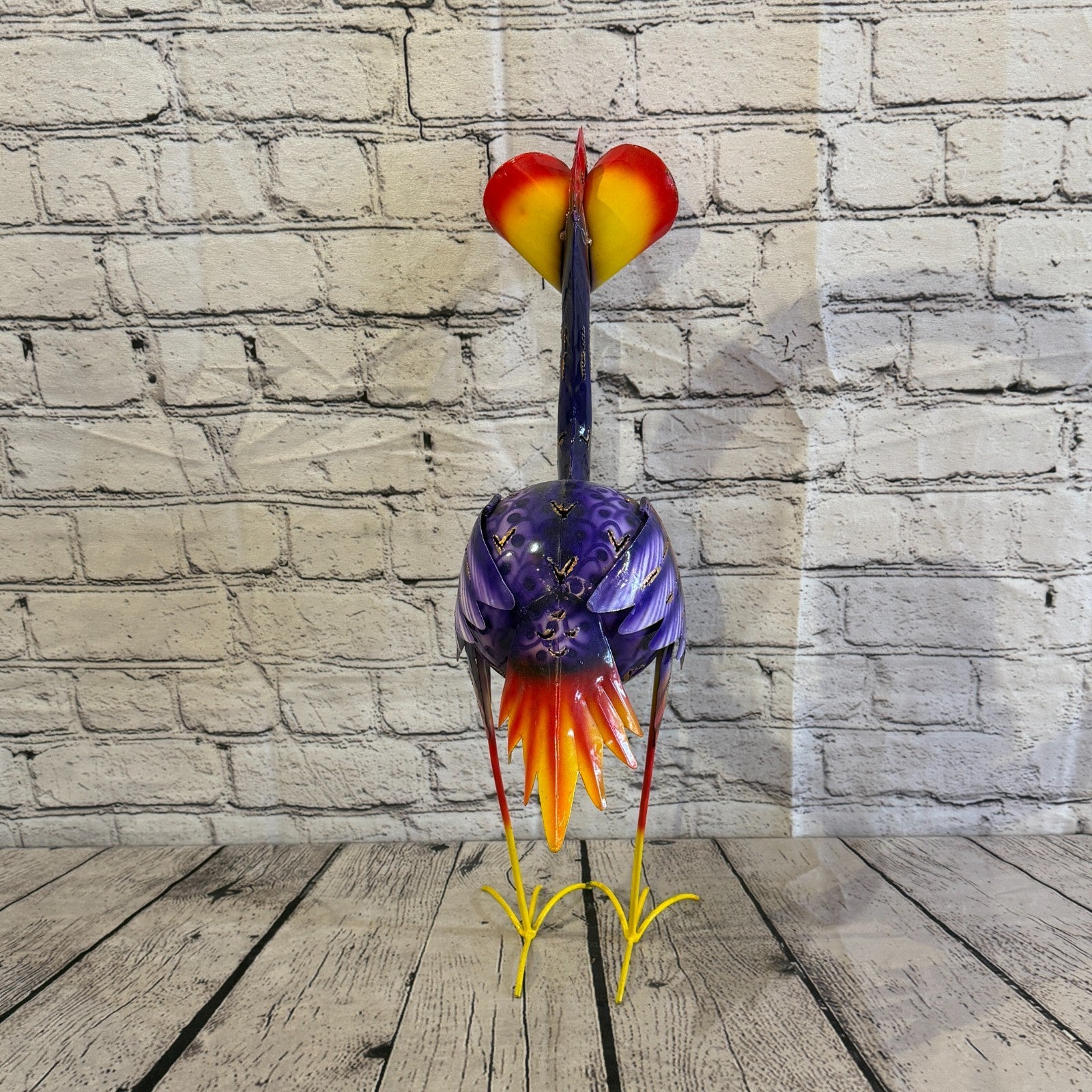 50cm x 35cm Emu Ostrich Bird Purple Metal Tin Standing Ornament Statue4