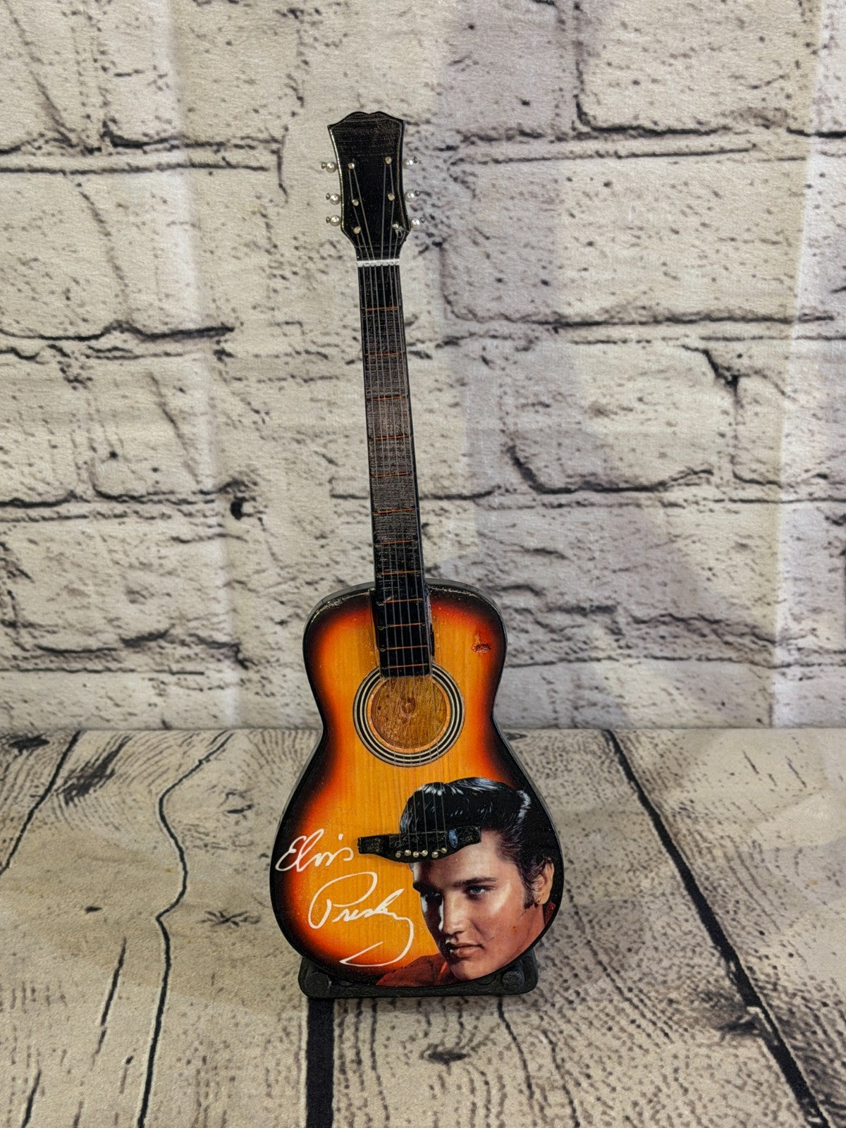 Miniature 25cm Guitar Elvis Presley Acoustic Guitar on Stand Band Gift Display1