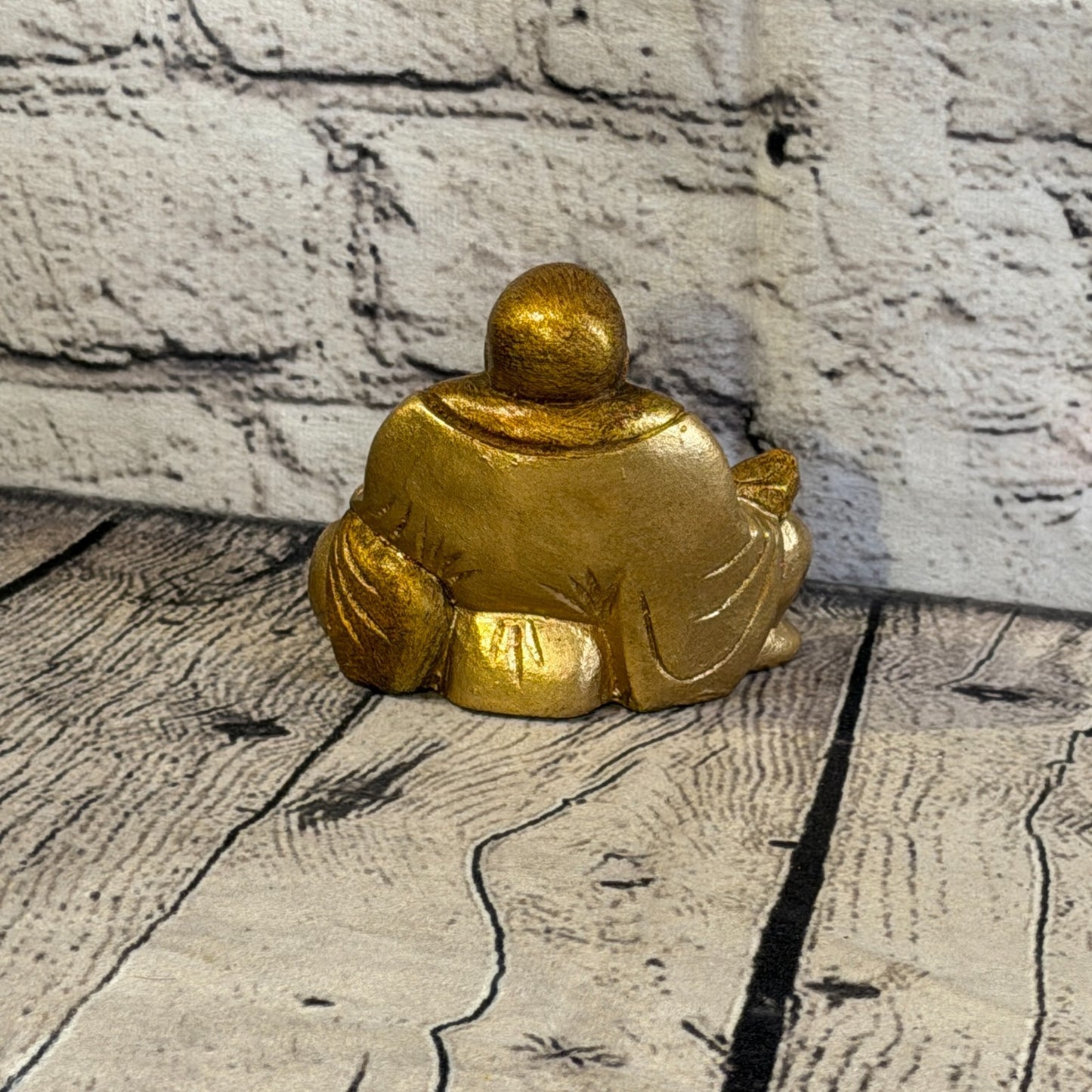 Bronze & Bronze 10cm x 10cm Small Chinese Buddha Sitting On Lotus Statue Resin4