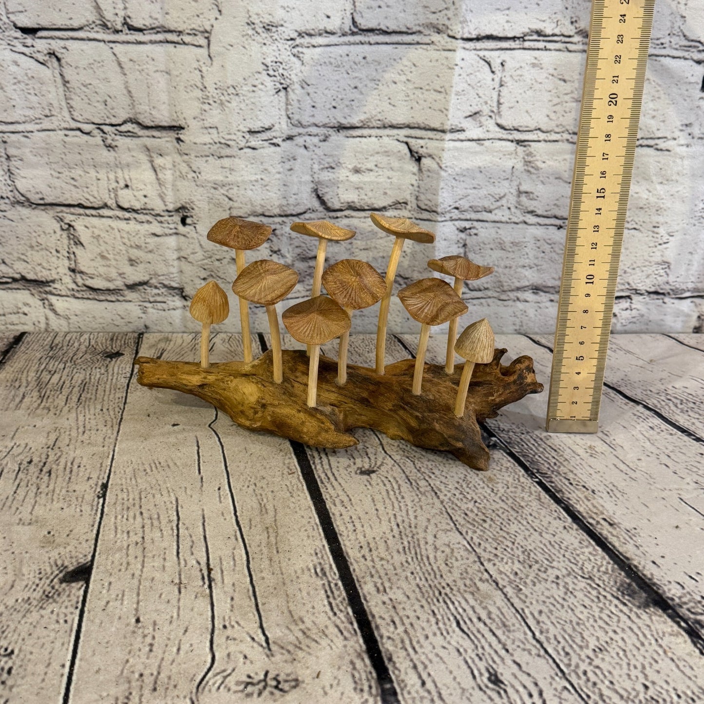 20cm Long Plain Mushroom Parasite Ornament Natural Carving Fairtrade Wooden5