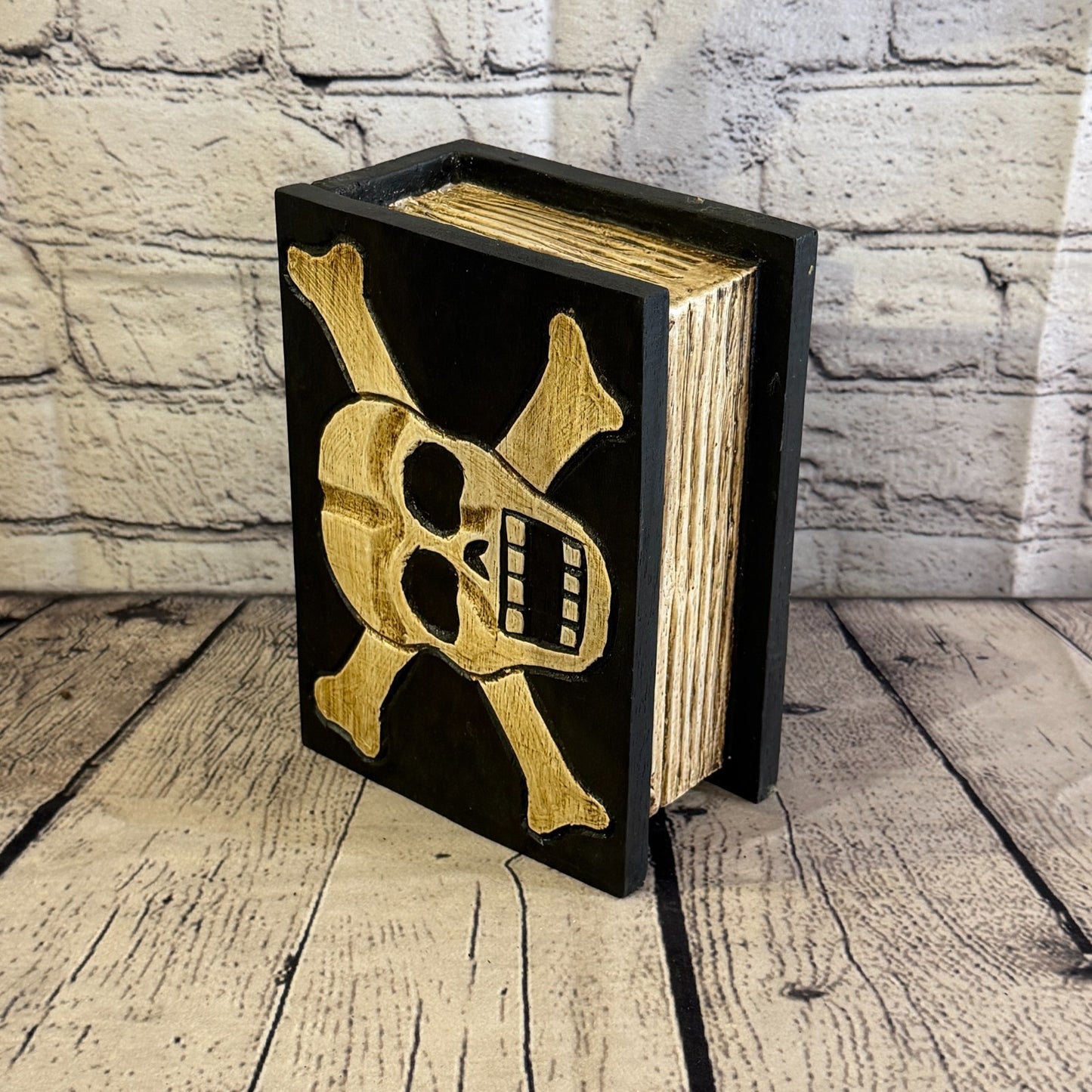 20cm x 12cm x 8cm Book Wood Gothic Skeleton Skull Coffin Jewellery Trinket Box0