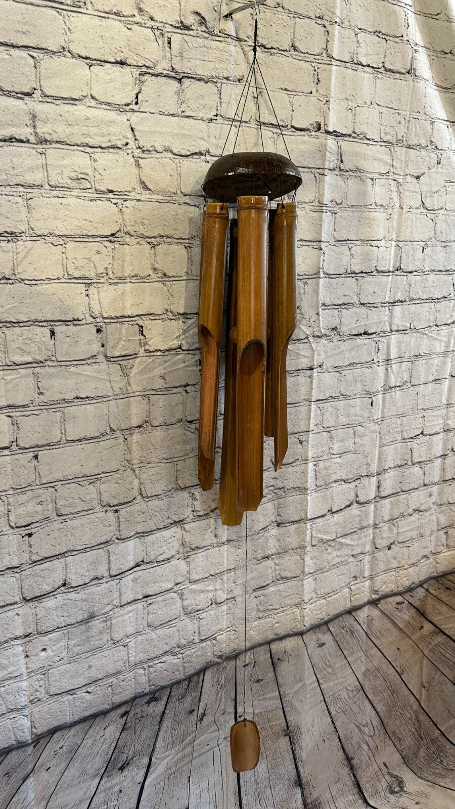 Coconut Bamboo Windchime Plain 50cm Garden Gift Summer Handmade Chimes0