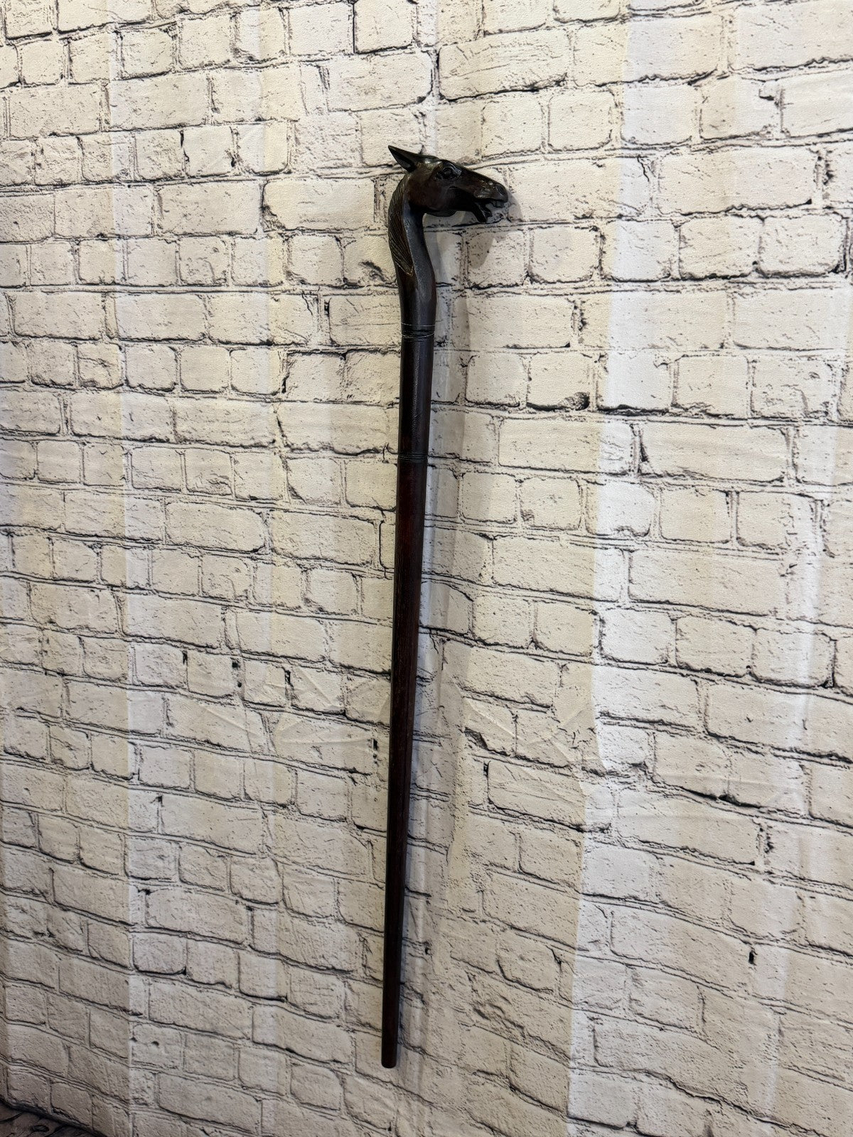 Horse Head 90cm Tribal African Walking Stick Cane Hand Carved Dark Wood2