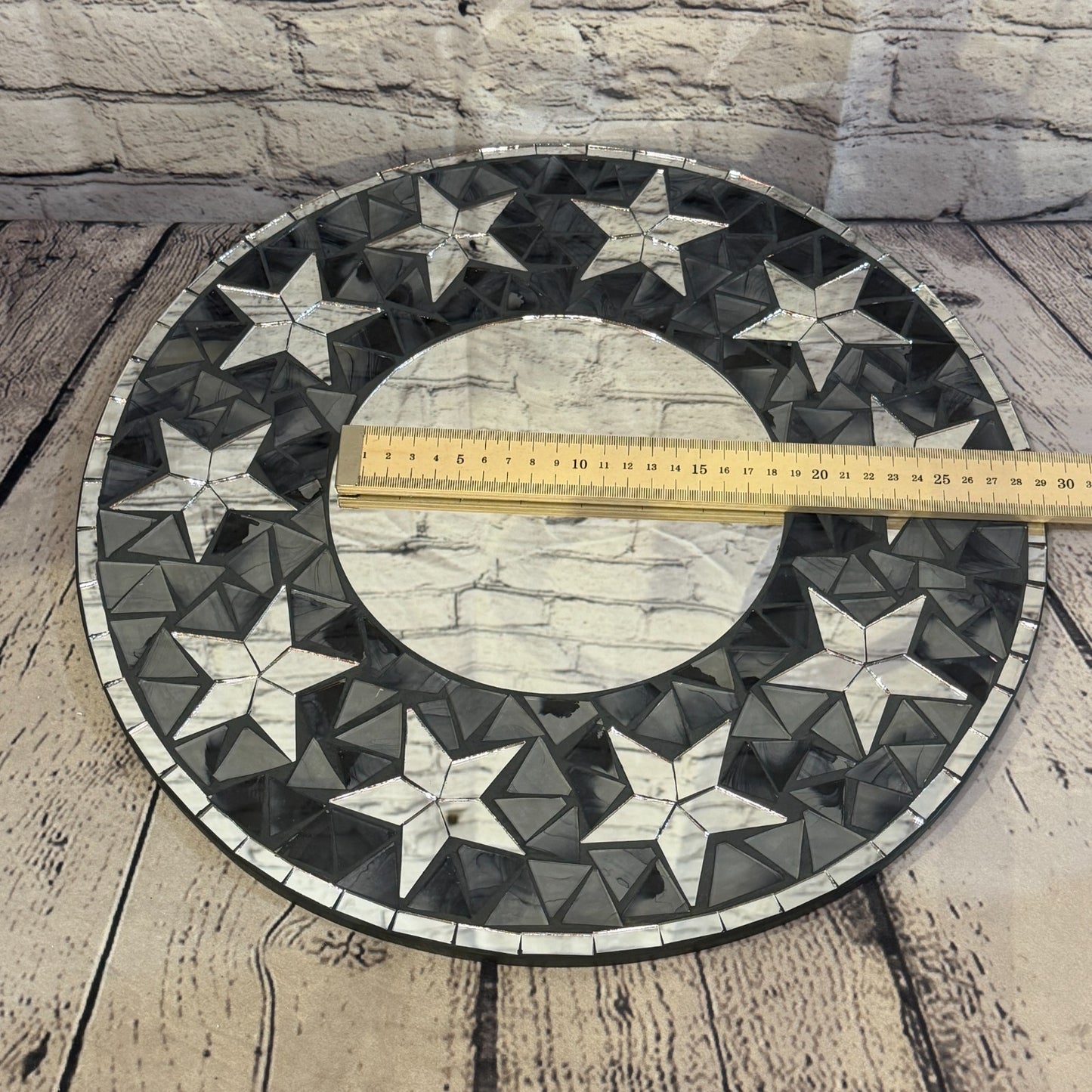 Grey Black Star Black Mosaic Tile Wall Mirror 40cm x 40cm 16 Inches Handmade5