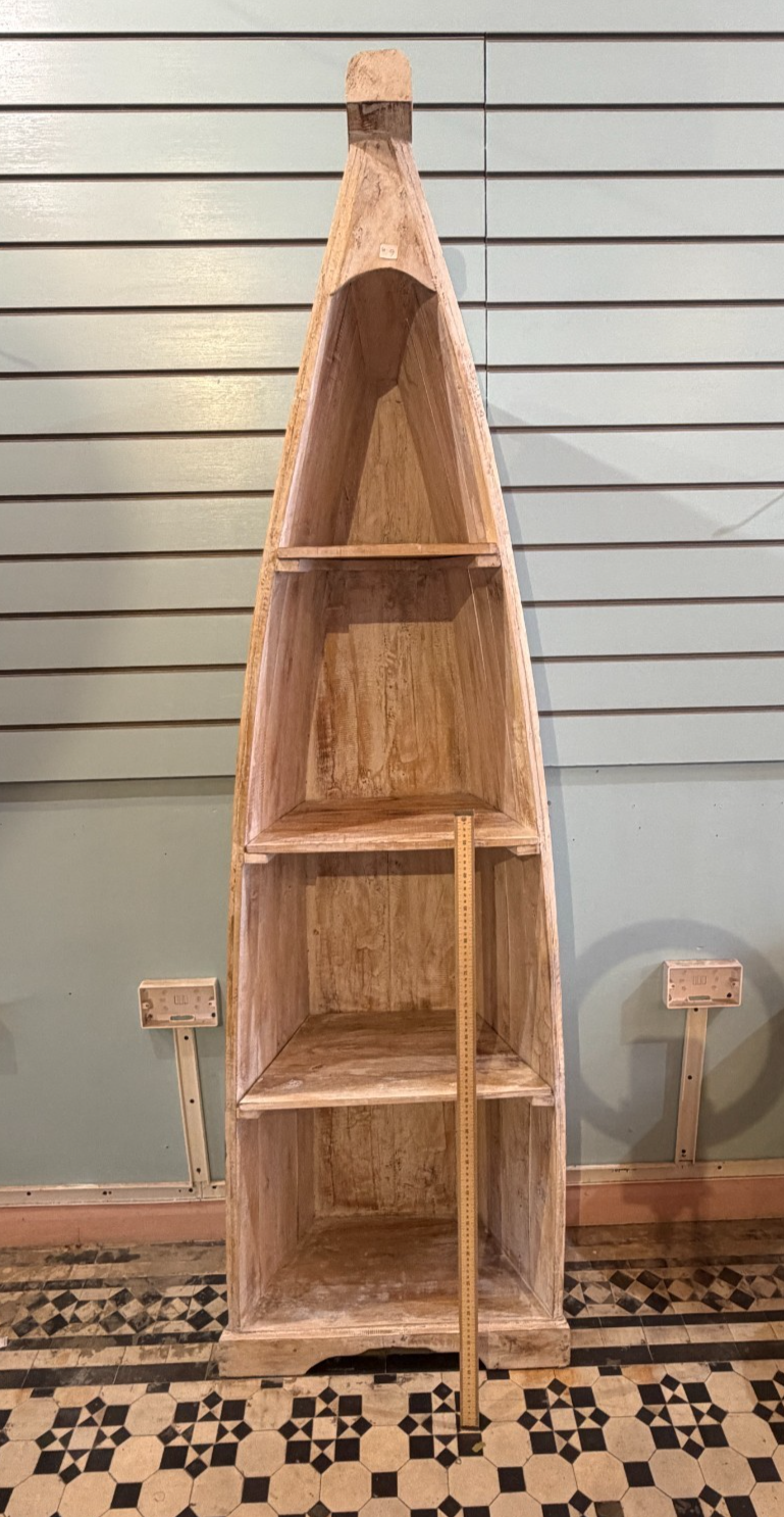 180cm x 55cm x 30cm White Boat Shelf Wooden Cabinet Living Storage Furniture5