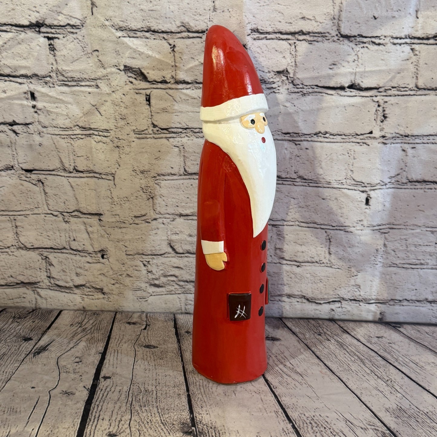 40cm x 10cm Santa Claus Father Christmas Handcrafted Wood Xmas Ornament2
