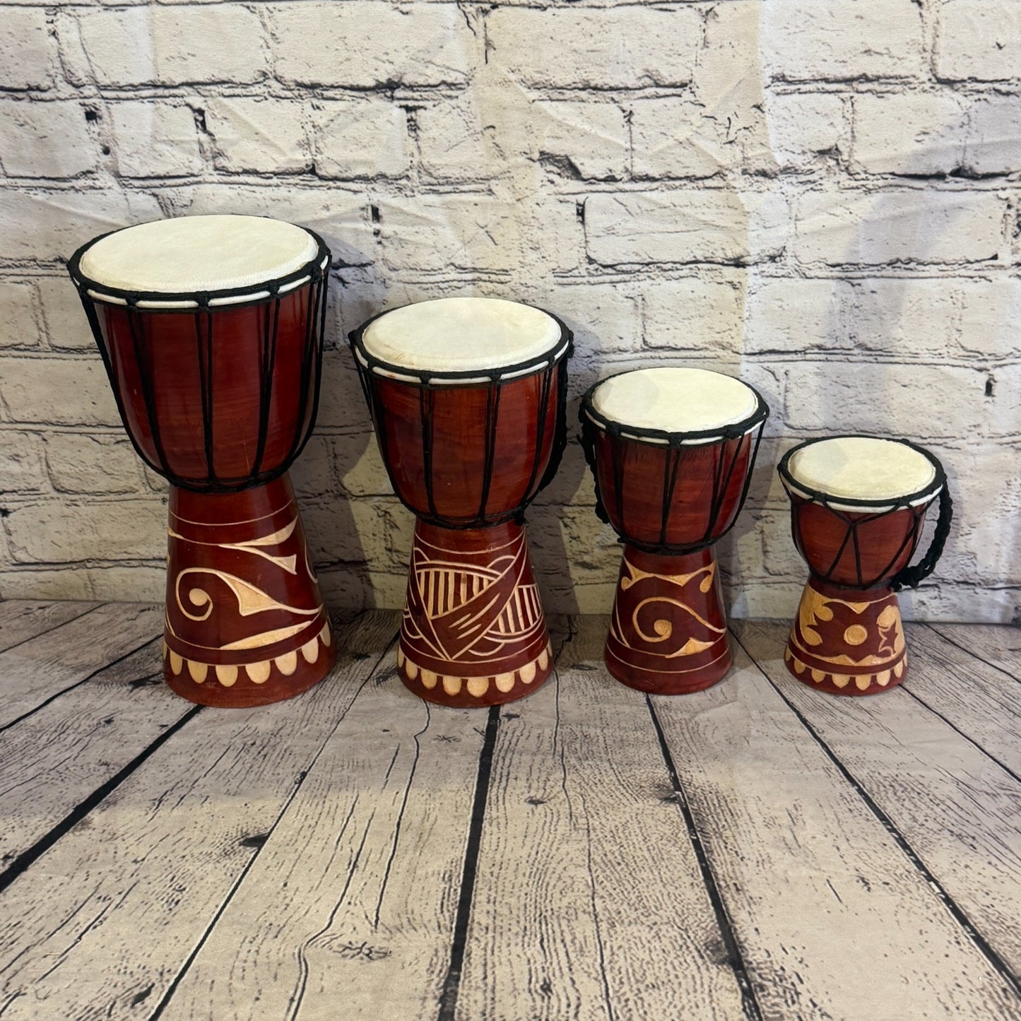 30cm Carved Djembe Drums Musical Instrument Hand Made Fair Trade Dot Painted7